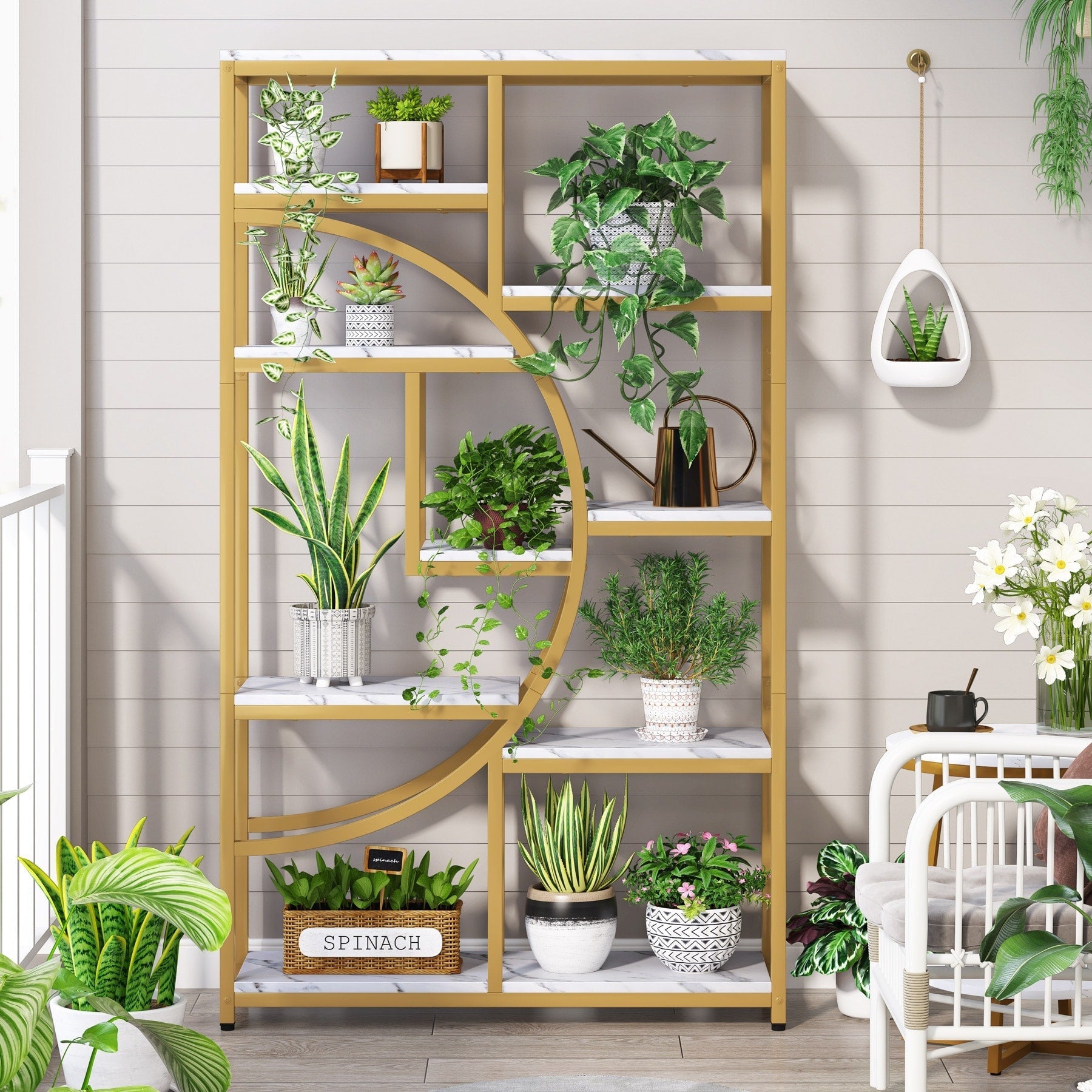 Bookshelf 5 Shelf Industrial Etagere Bookcase for Bedroom, Living Room, Home Office
