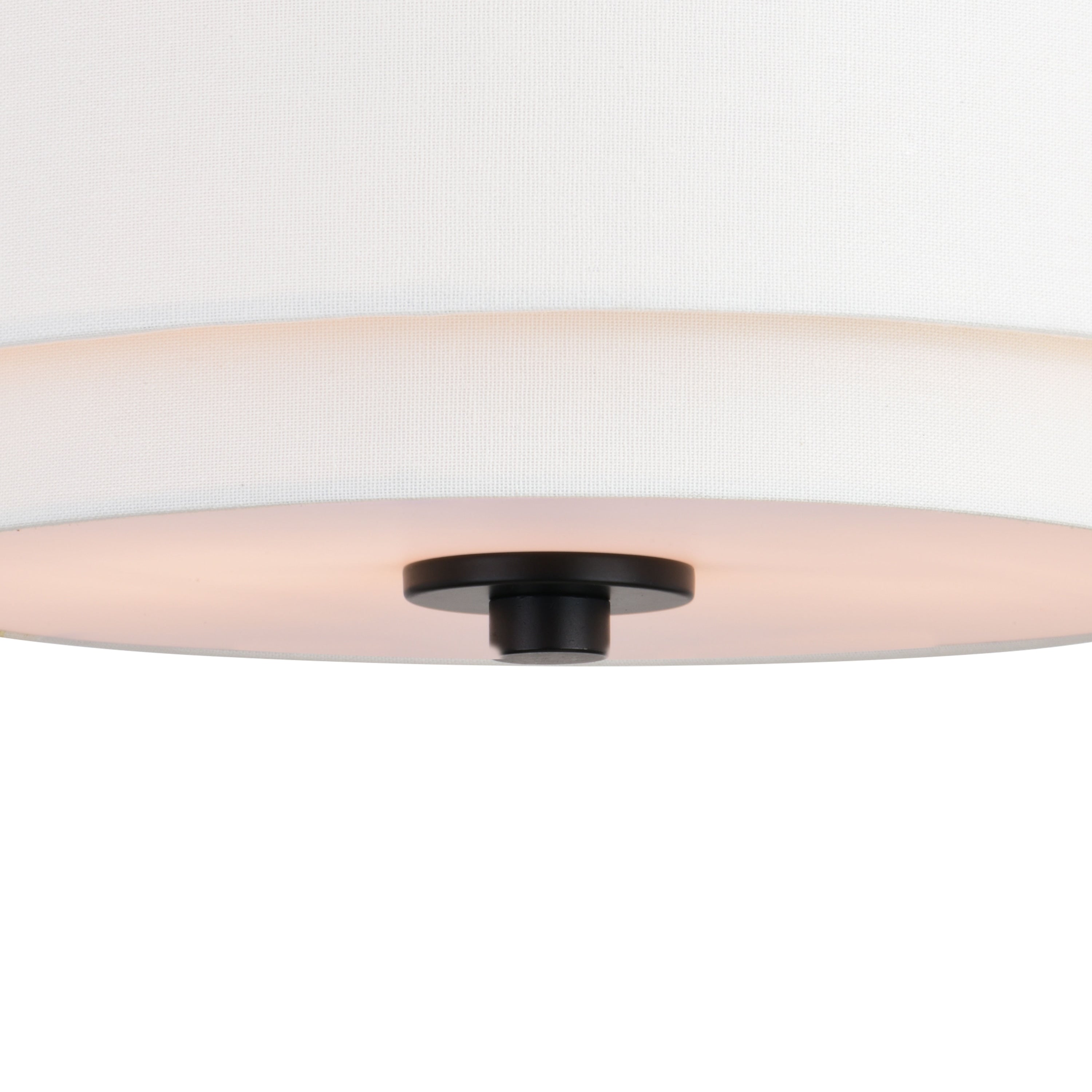 Burnaby Mid-Century Modern Ceiling Mount Light White Linen Drum Shade