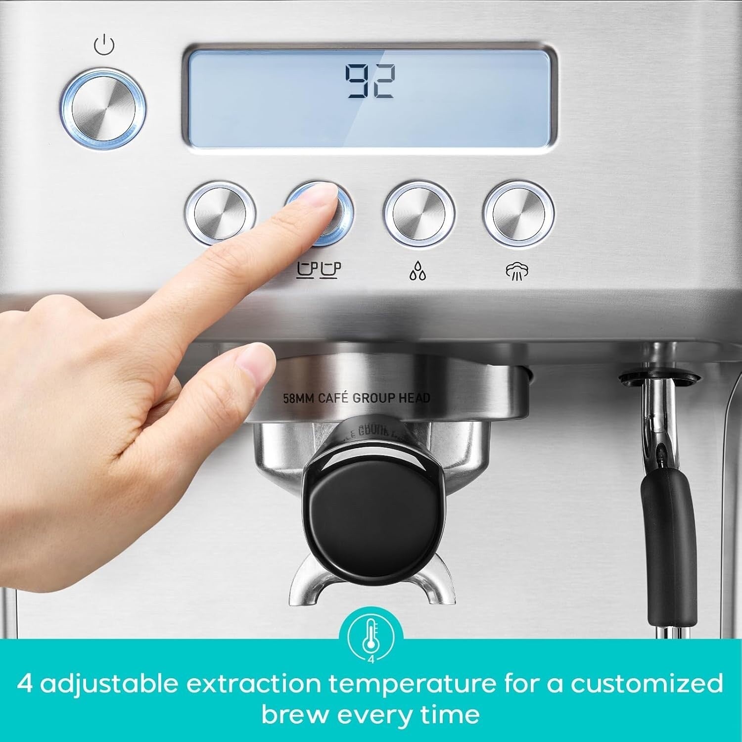 Machine à expresso tout-en-un CASABREWS Ultra avec écran LCD, argent