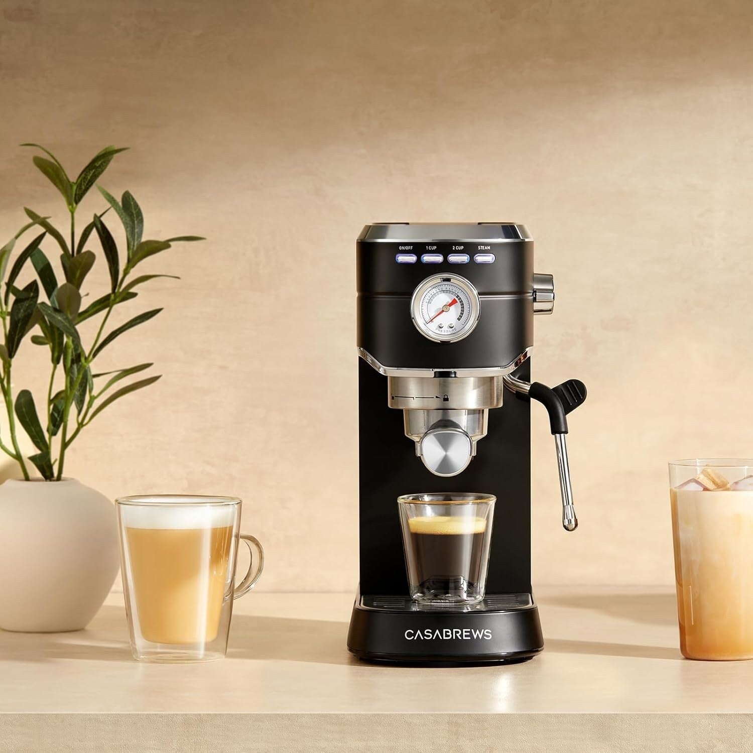 Machine à expresso CASABREWS CM5418 20 bars avec buse vapeur pour mousse de lait