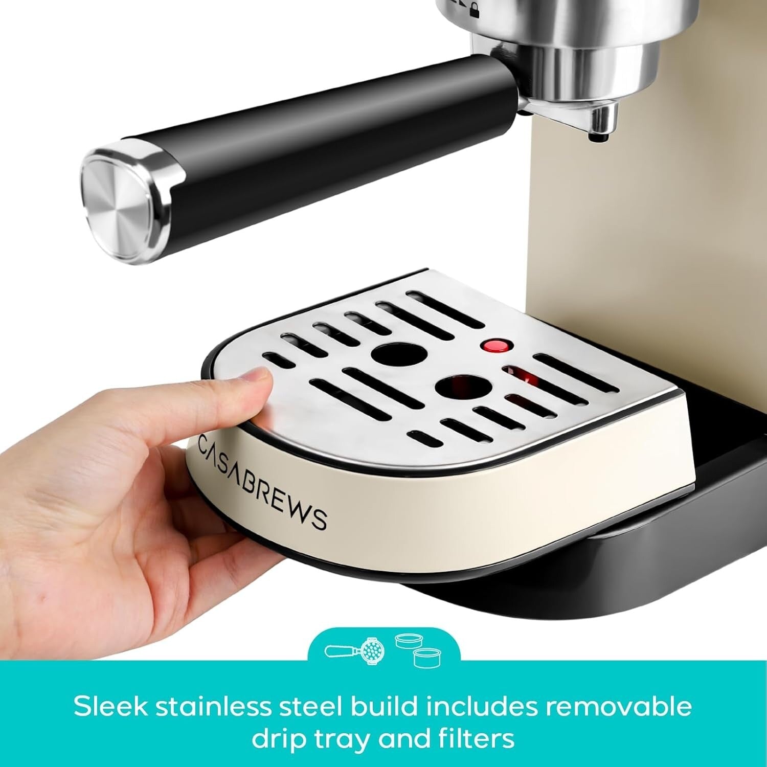Machine à expresso CASABREWS CM5418 20 bars avec buse vapeur pour mousse de lait