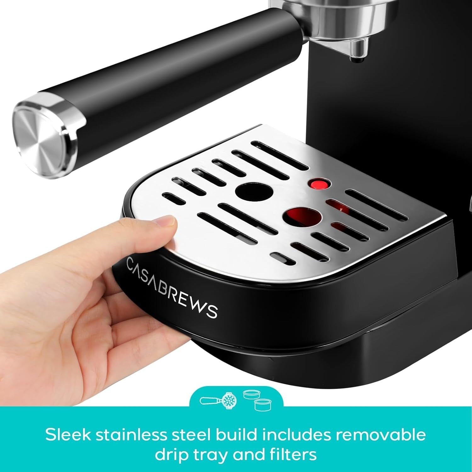 Machine à expresso CASABREWS CM5418 20 bars avec buse vapeur pour mousse de lait