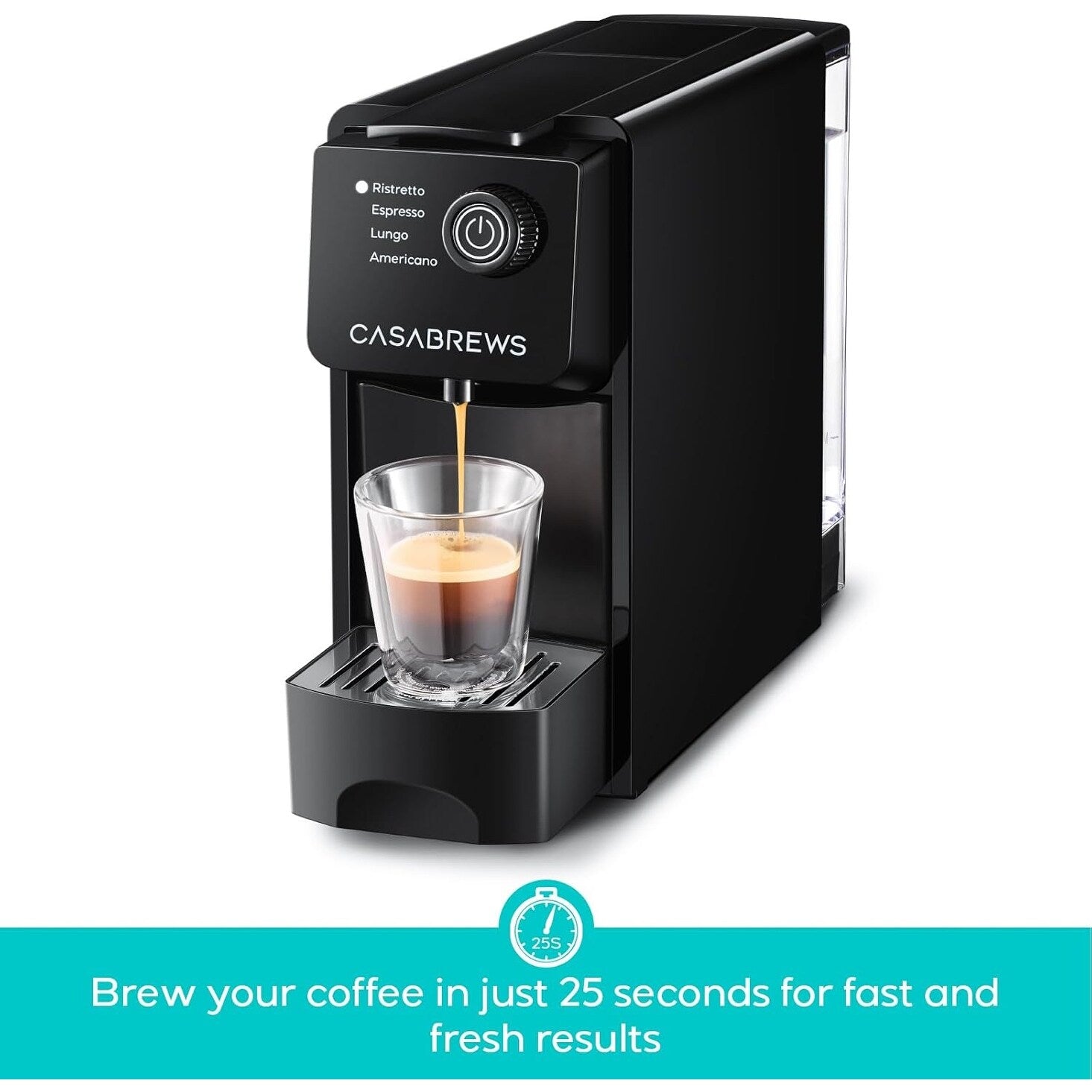 CASABREWS CM7036E Machine à expresso 20 bars pour dosettes Nespresso originales