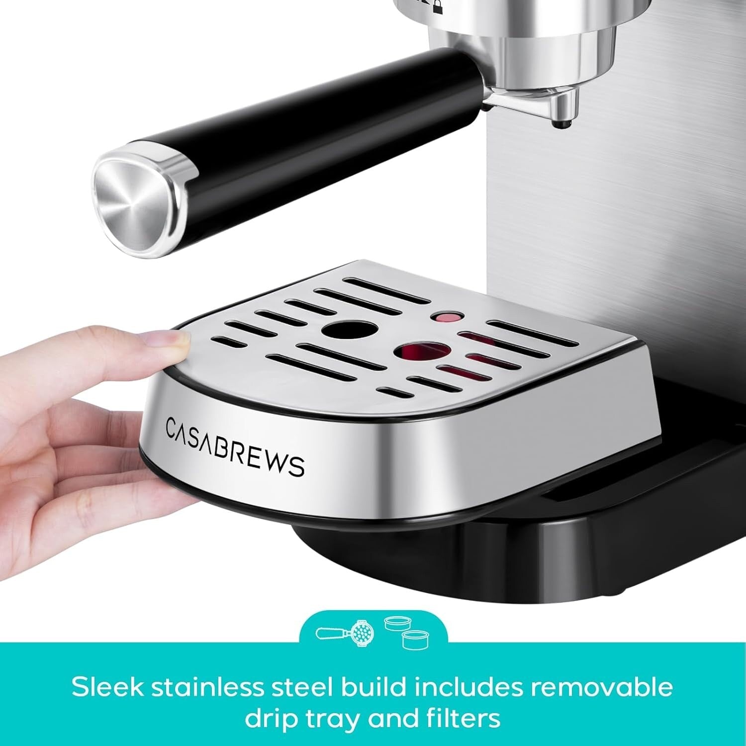 Machine à expresso professionnelle Casabrews 20 bars avec système de mousse de lait