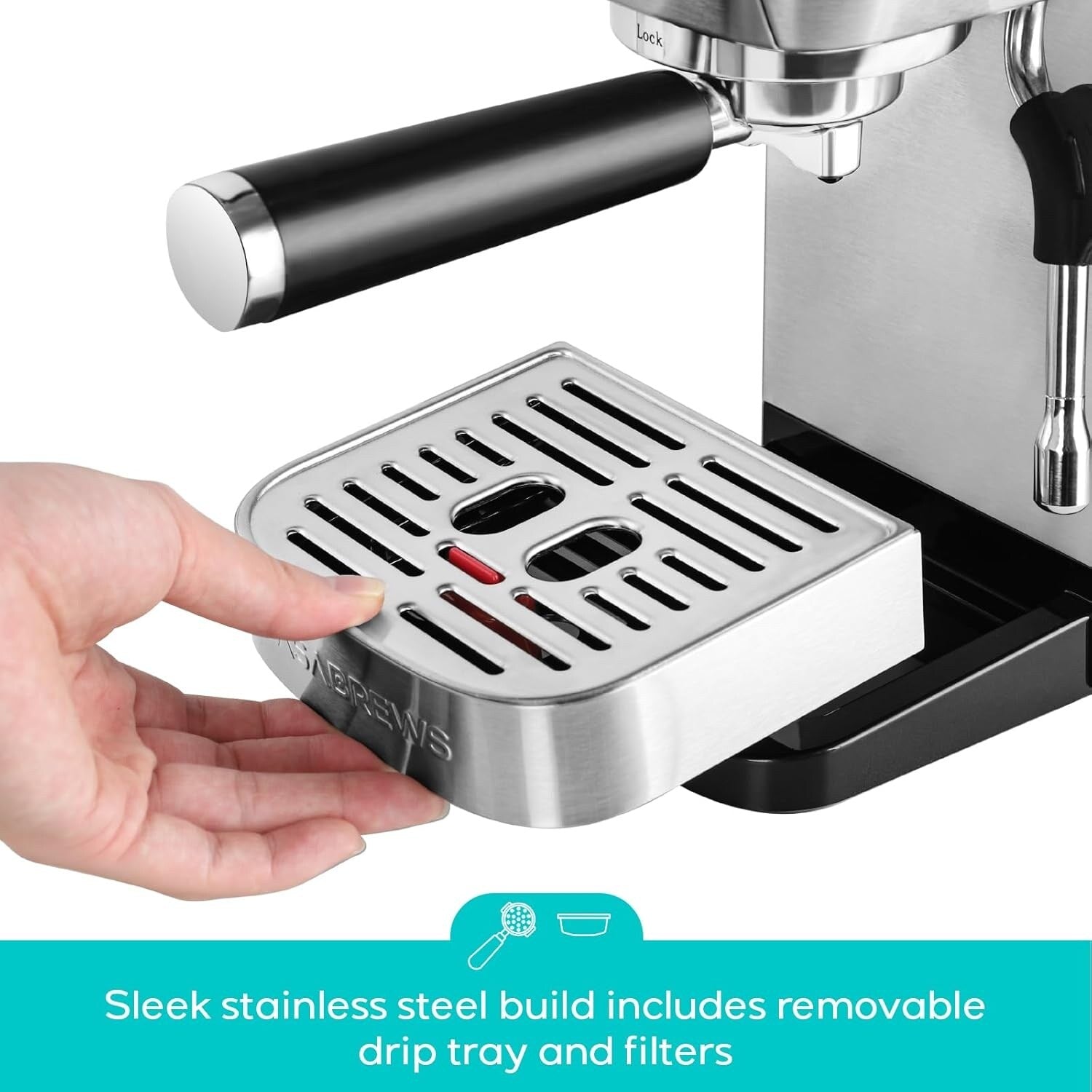 Machine à expresso professionnelle Casabrews 3700E 20 bars avec mousseur à lait - N/A