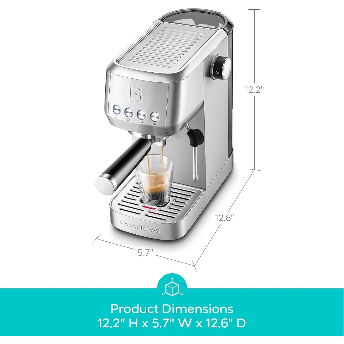 Machine à expresso professionnelle Casabrews 3700E 20 bars avec mousseur à lait - N/A