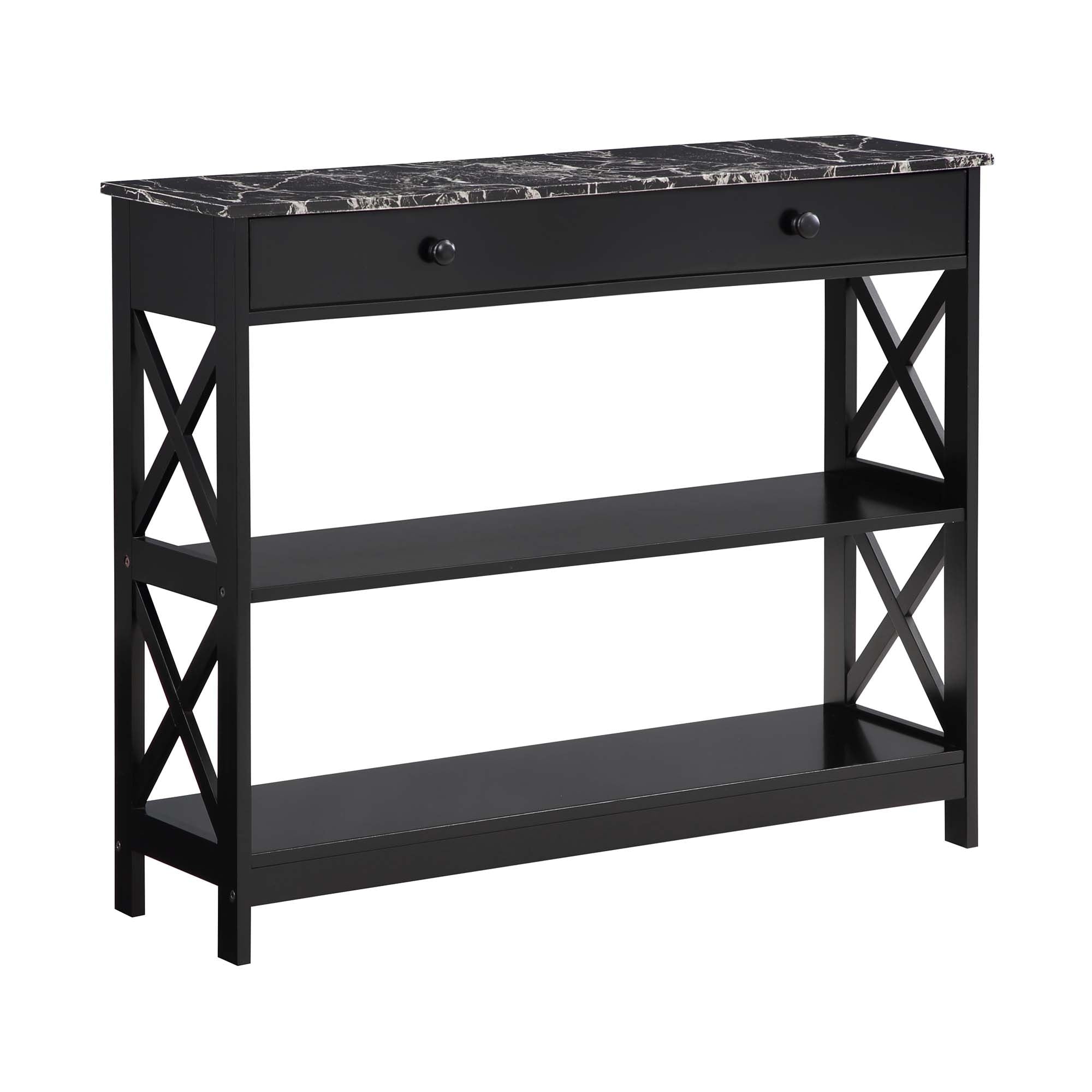 Console Oxford à 1 tiroir avec étagères Convenience Concepts