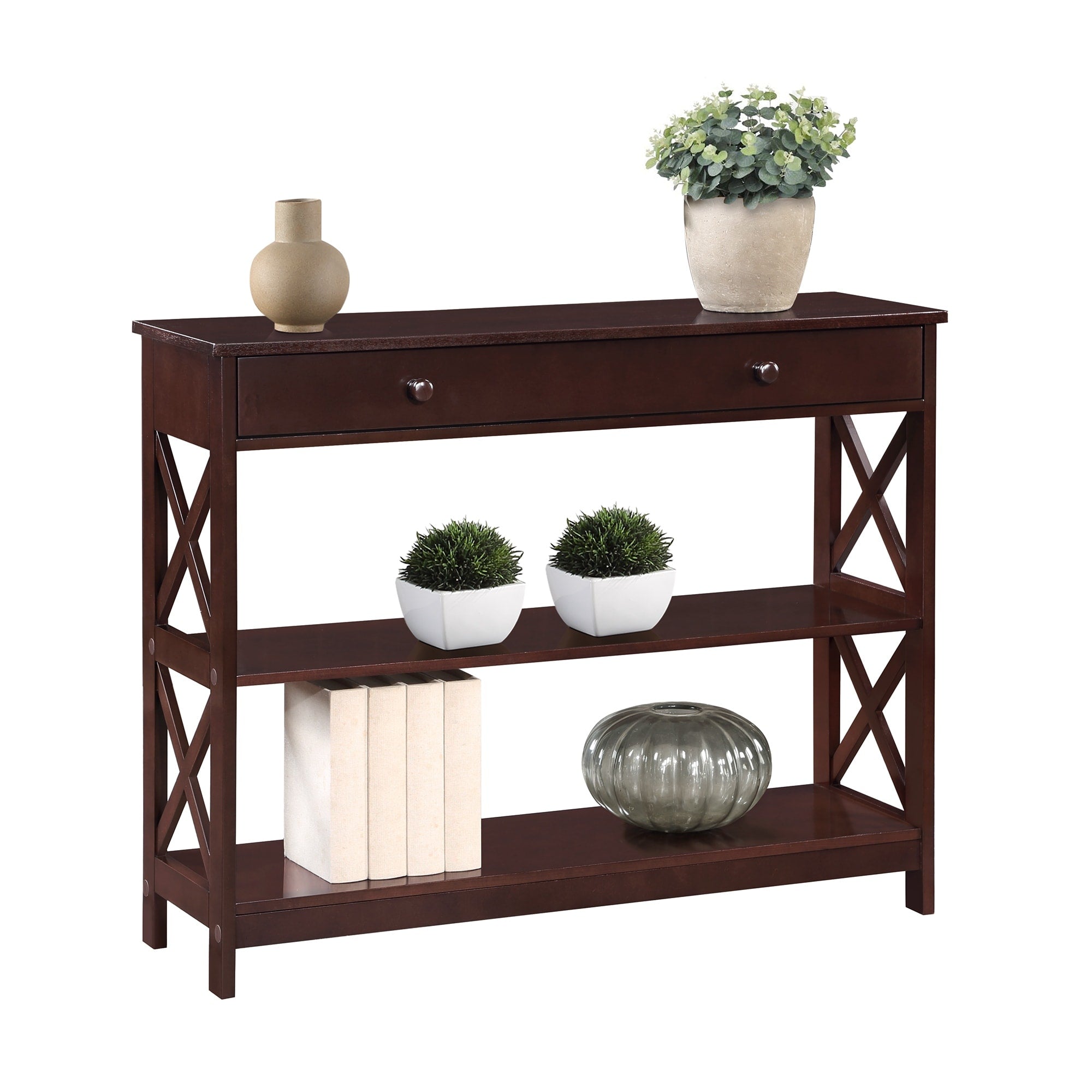 Console Oxford à 1 tiroir avec étagères Convenience Concepts