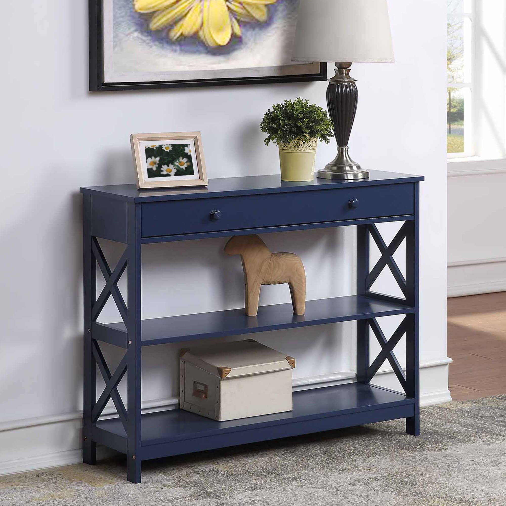 Console Oxford à 1 tiroir avec étagères Convenience Concepts