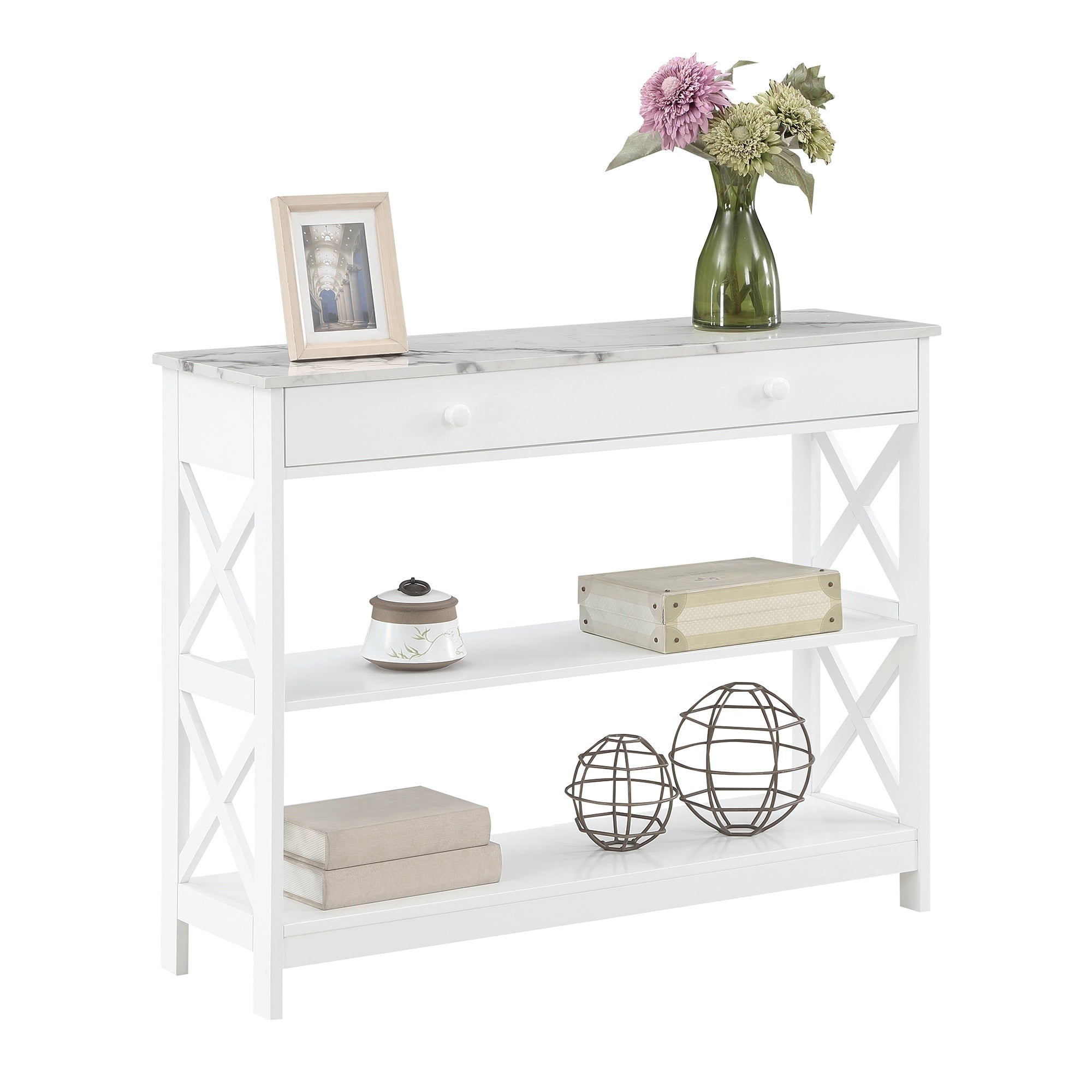 Console Oxford à 1 tiroir avec étagères Convenience Concepts