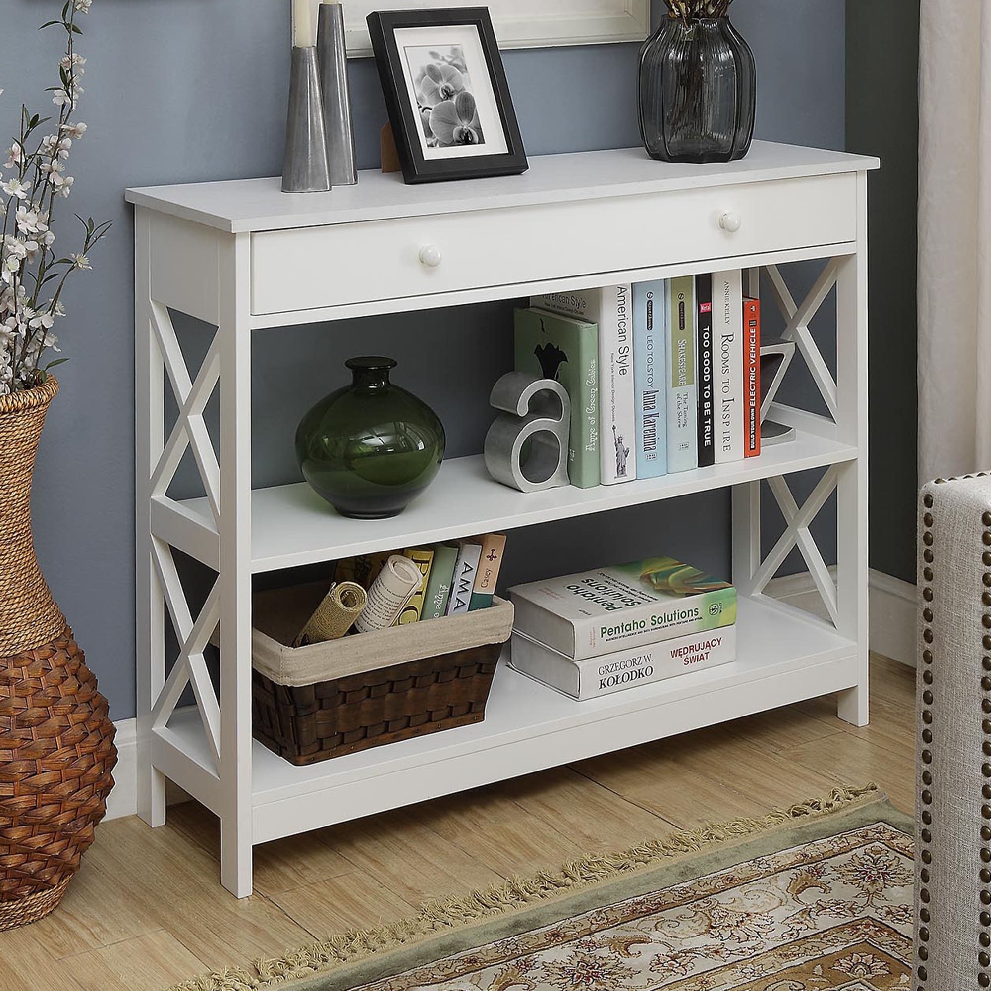 Console Oxford à 1 tiroir avec étagères Convenience Concepts