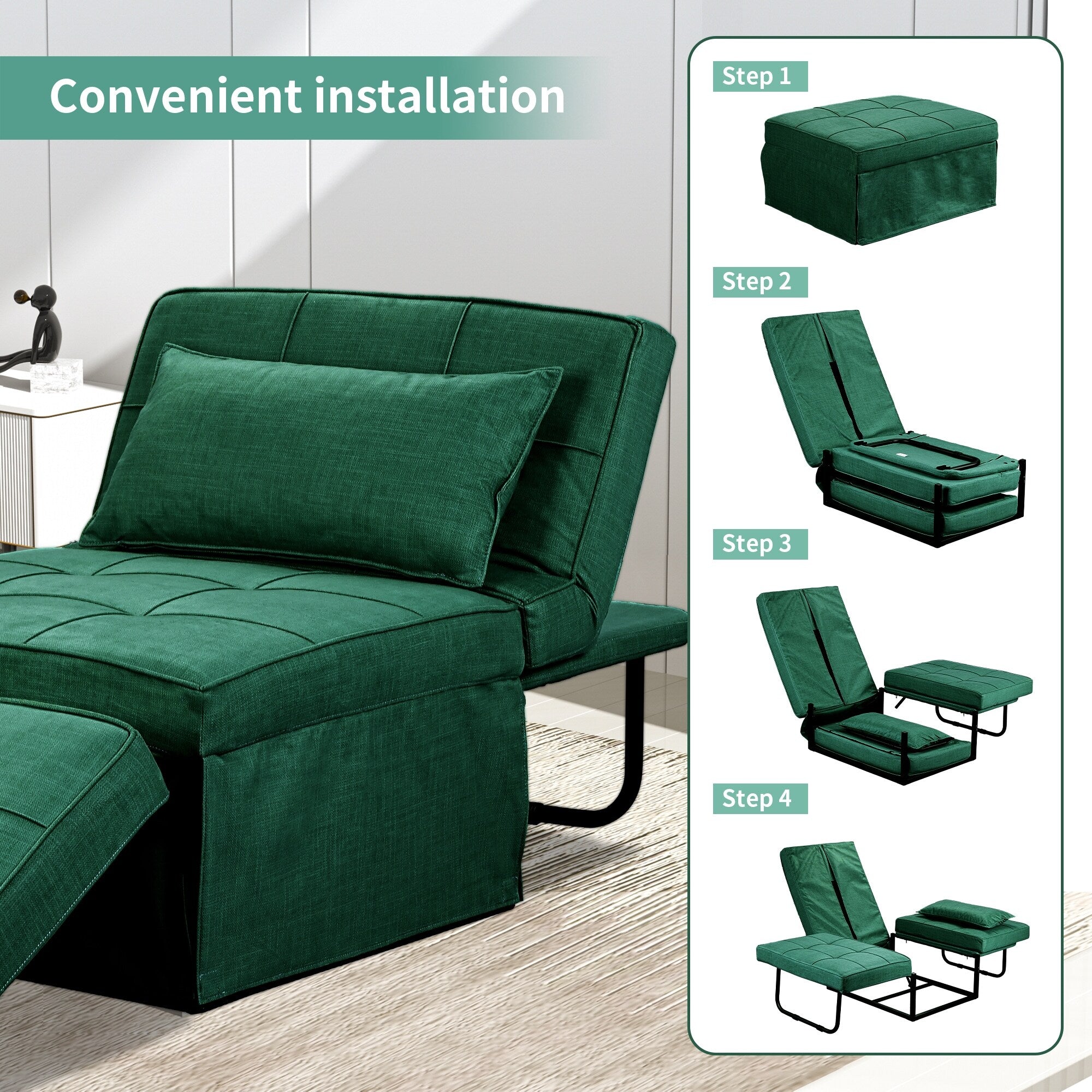Canapé-lit convertible, canapé-lit, fauteuil inclinable, ottoman, pliable, pour salon