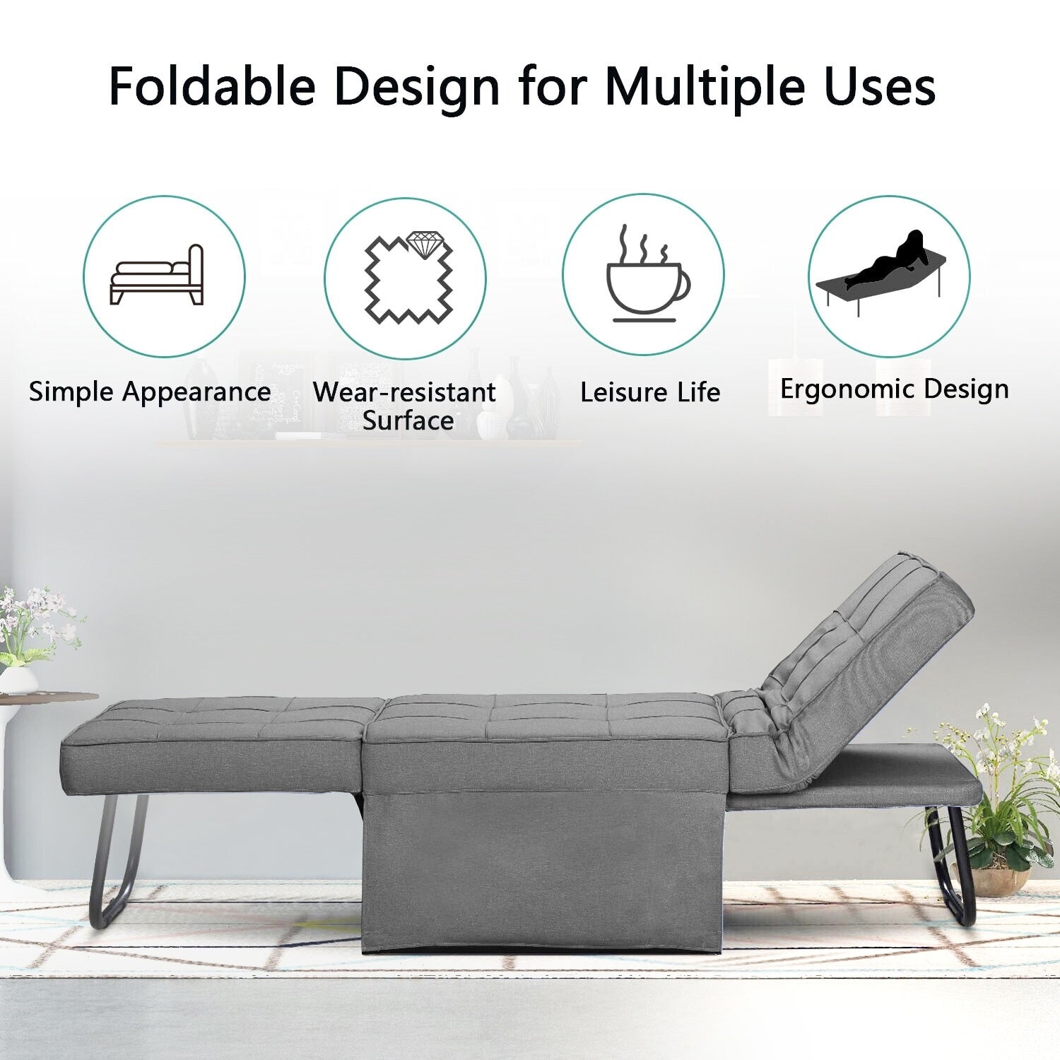 Canapé-lit convertible, canapé-lit, fauteuil inclinable, ottoman, pliable, pour salon