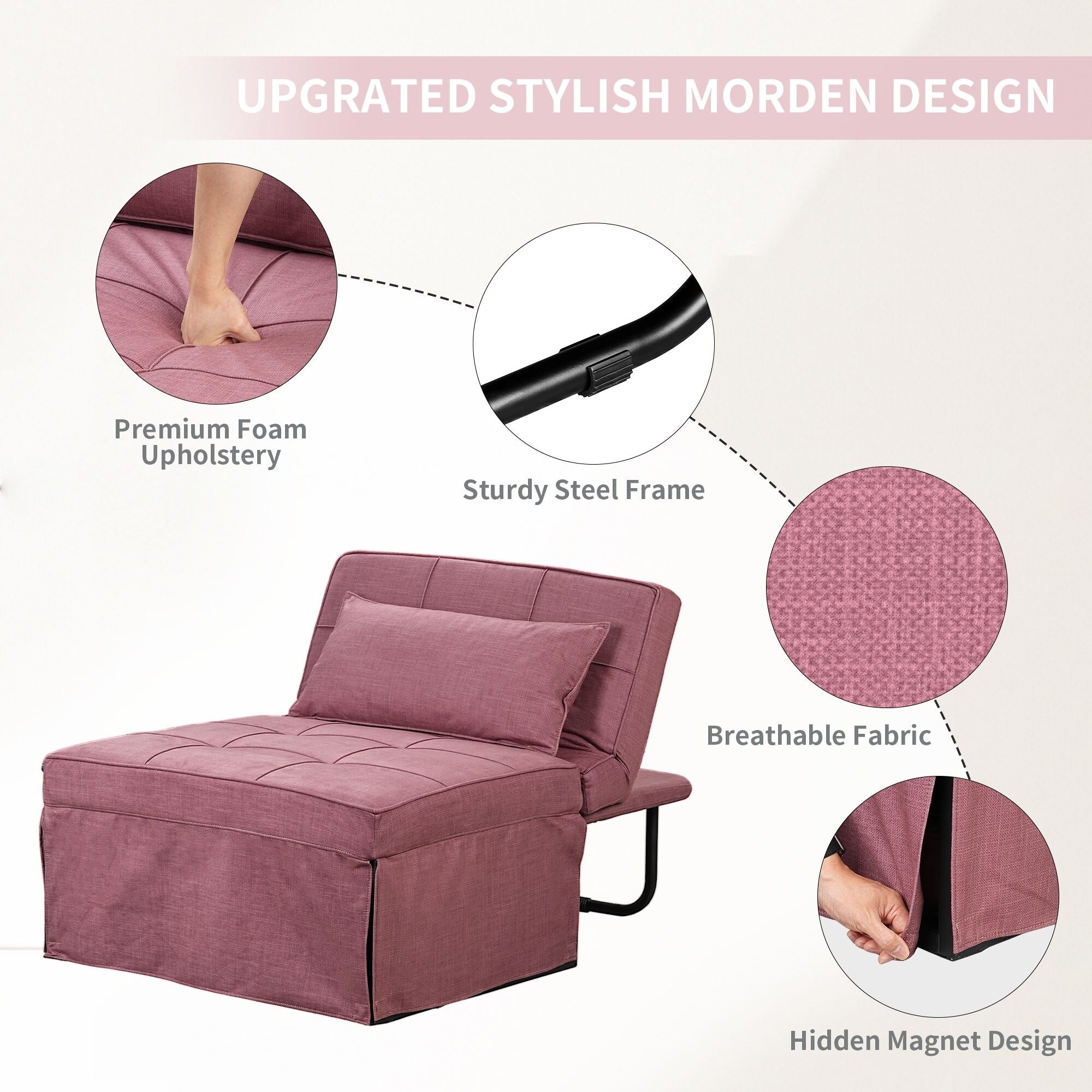 Canapé-lit convertible, canapé-lit, fauteuil inclinable, ottoman, pliable, pour salon
