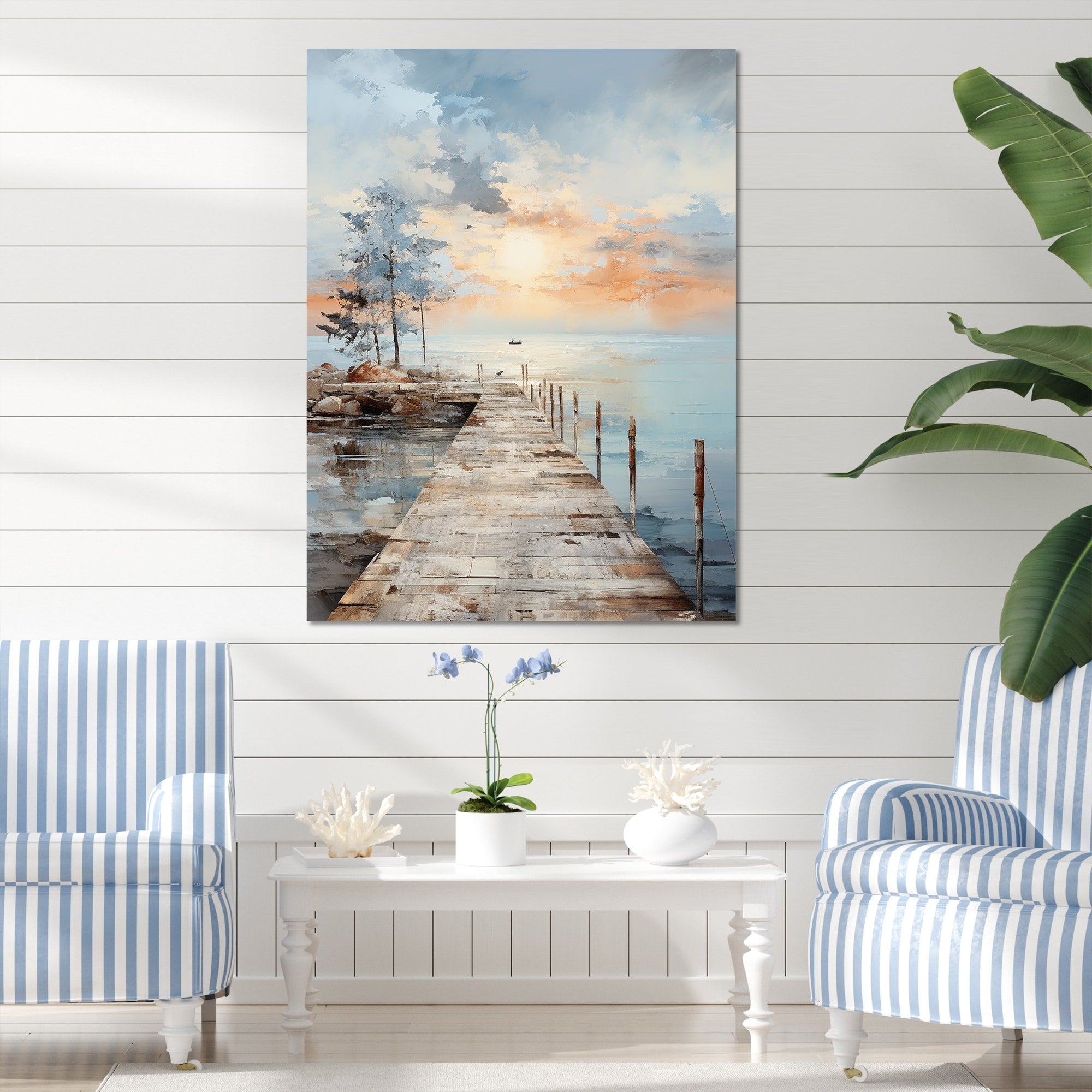 Designart Pier And Dock Seaside III Coastal Pier Wall Decor