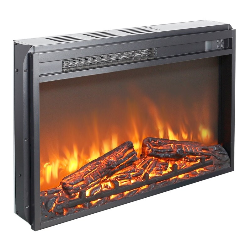 Foyer électrique encastrable avec chauffage réglable, luminosité, minuterie et protection contre la surchauffe, 1 400 W, homologué CSA