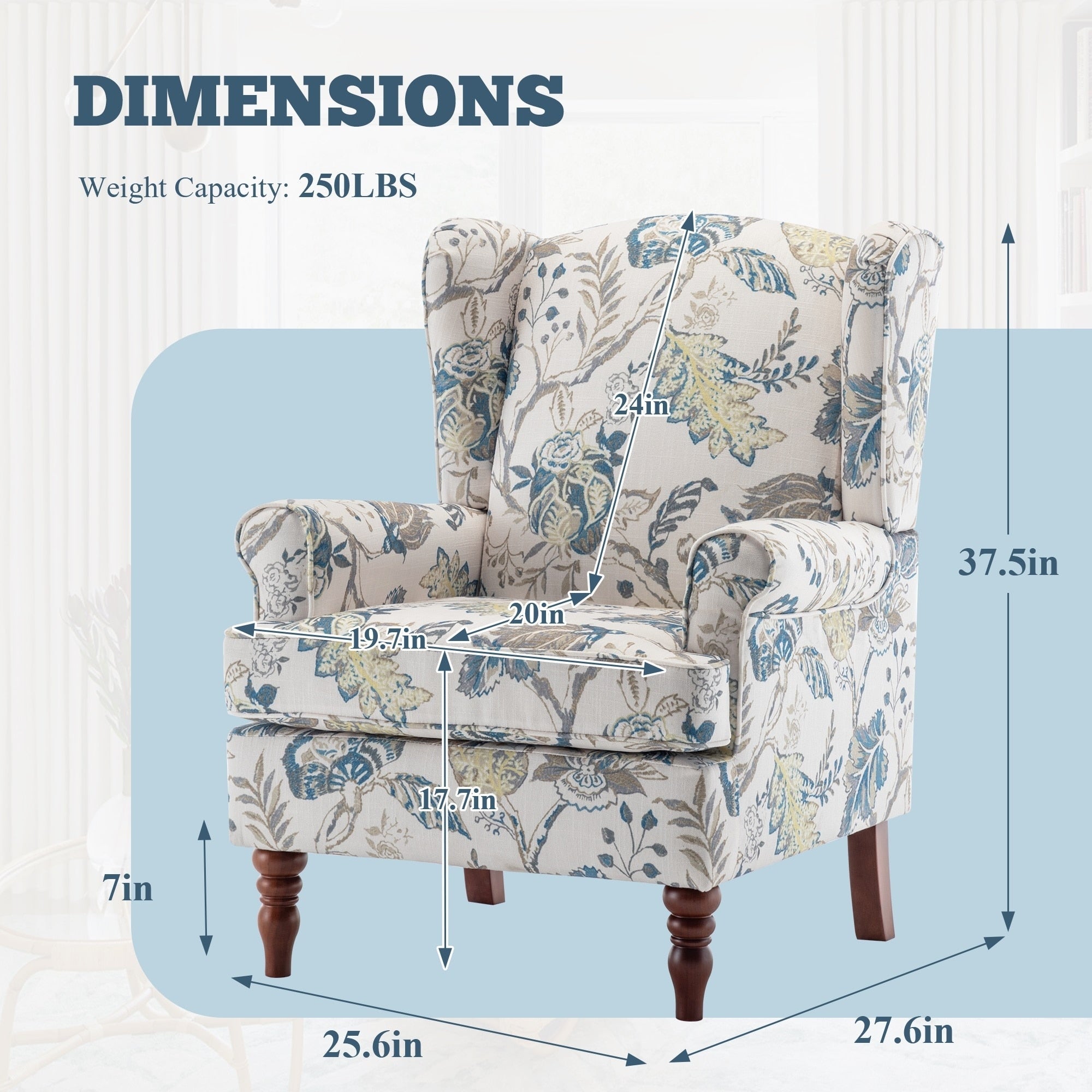 Fauteuil d'appoint moderne Erommy, fauteuil à dossier haut, canapé simple en tissu rembourré avec pieds en bois pour le salon