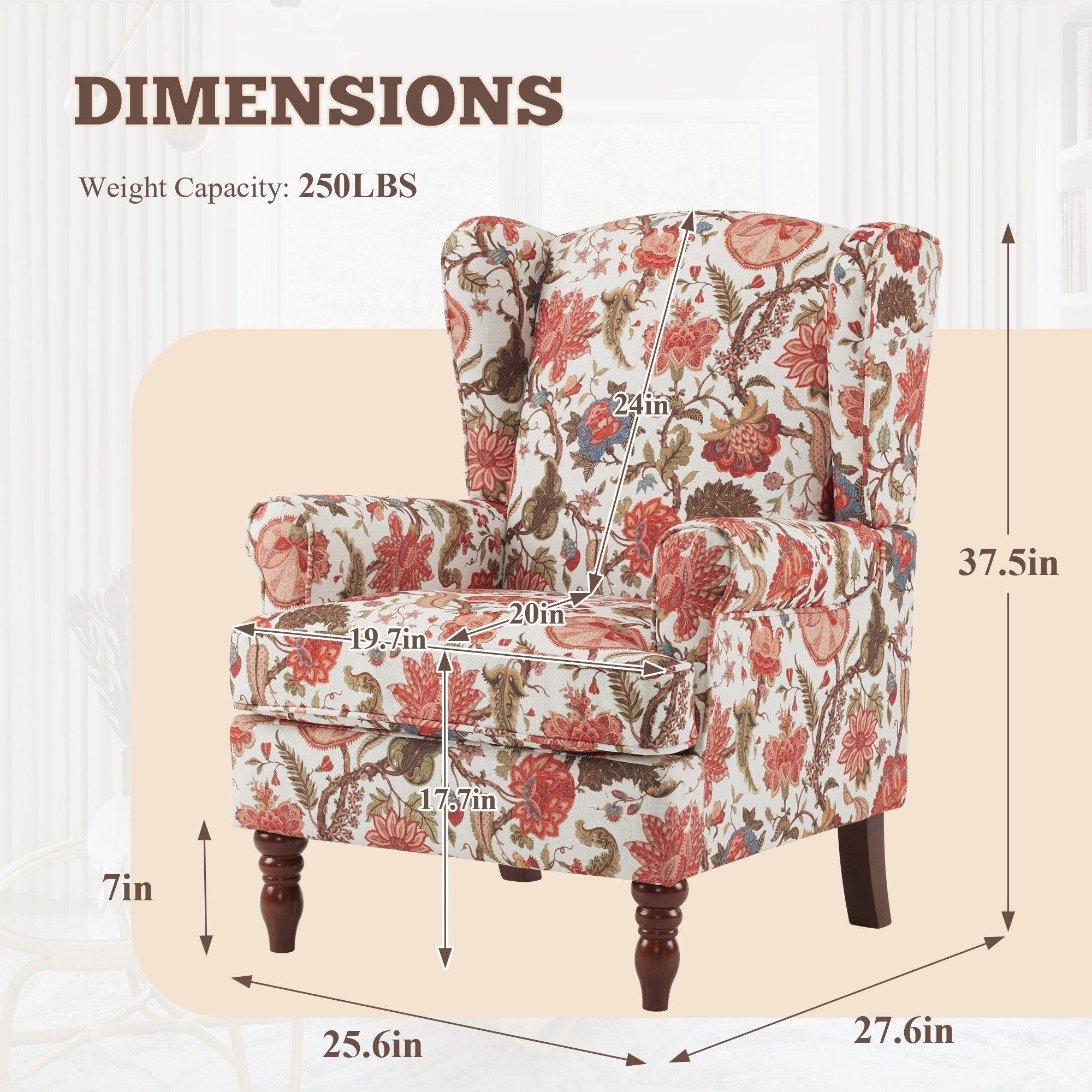 Fauteuil d'appoint moderne Erommy, fauteuil à dossier haut, canapé simple en tissu rembourré avec pieds en bois pour le salon