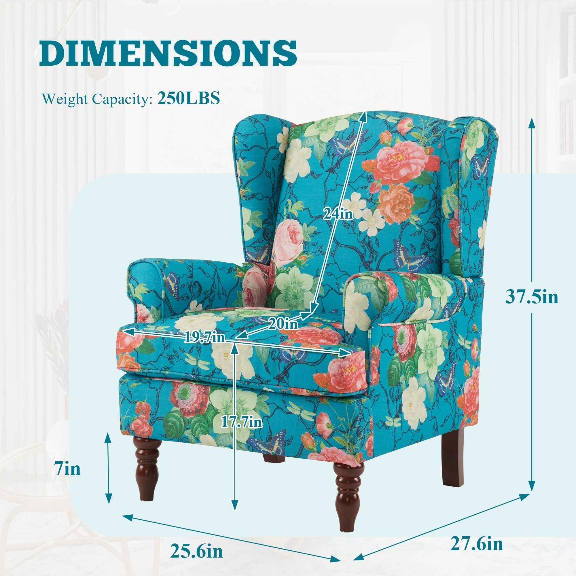 Fauteuil d'appoint moderne Erommy, fauteuil à dossier haut, canapé simple en tissu rembourré avec pieds en bois pour le salon
