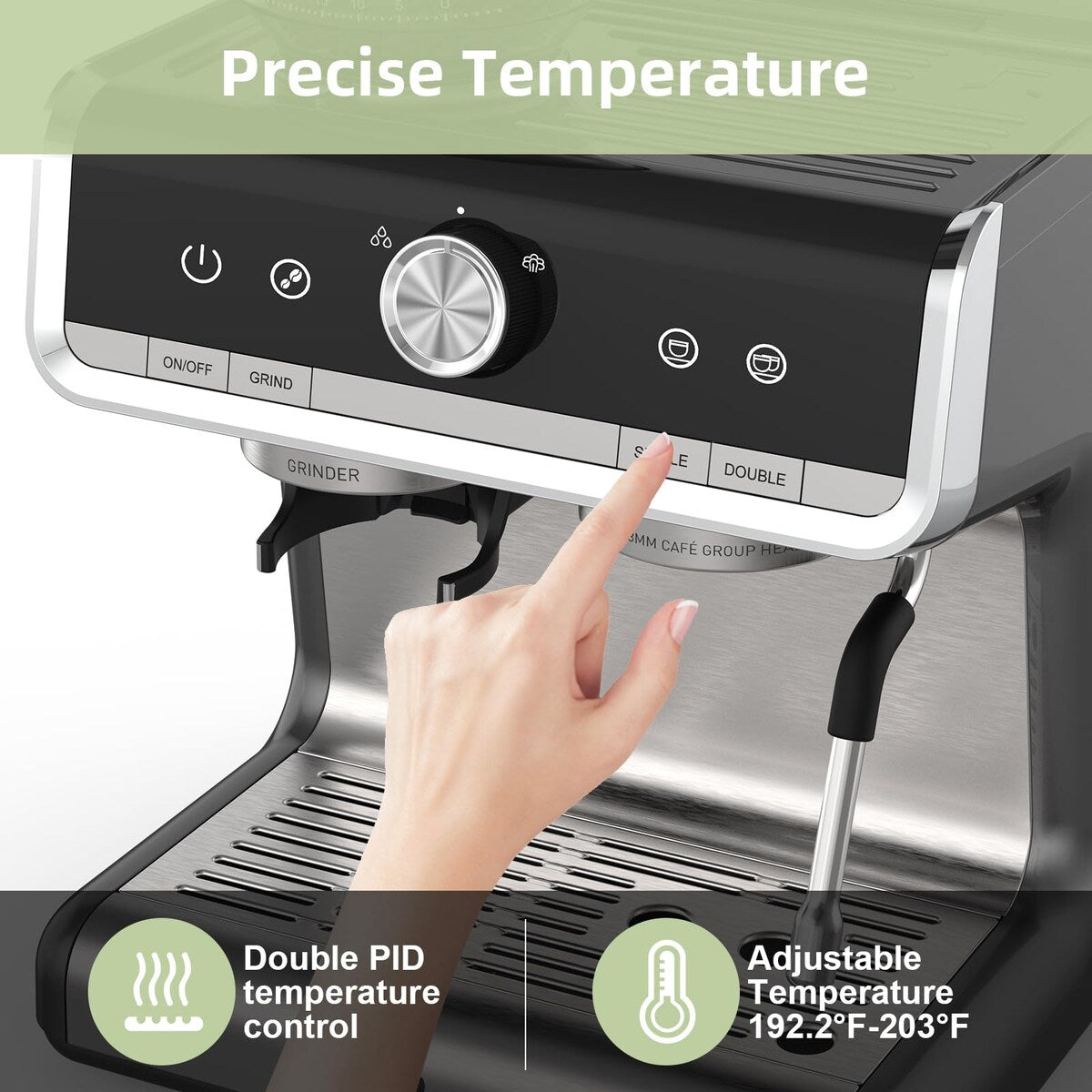 Cafetière expresso avec moulin, réservoir d'eau de 2,8 L