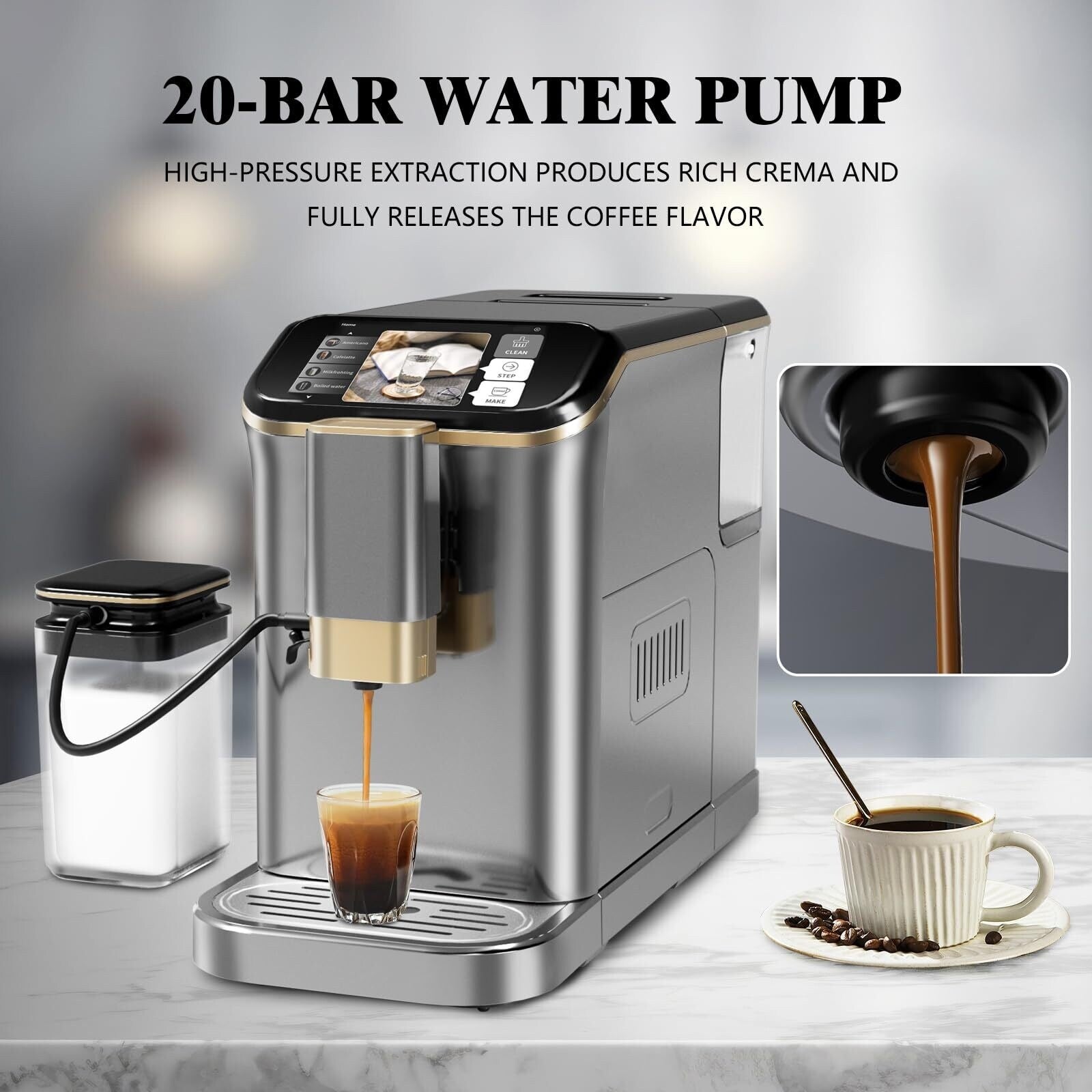 Machine à expresso entièrement automatique 20 bars