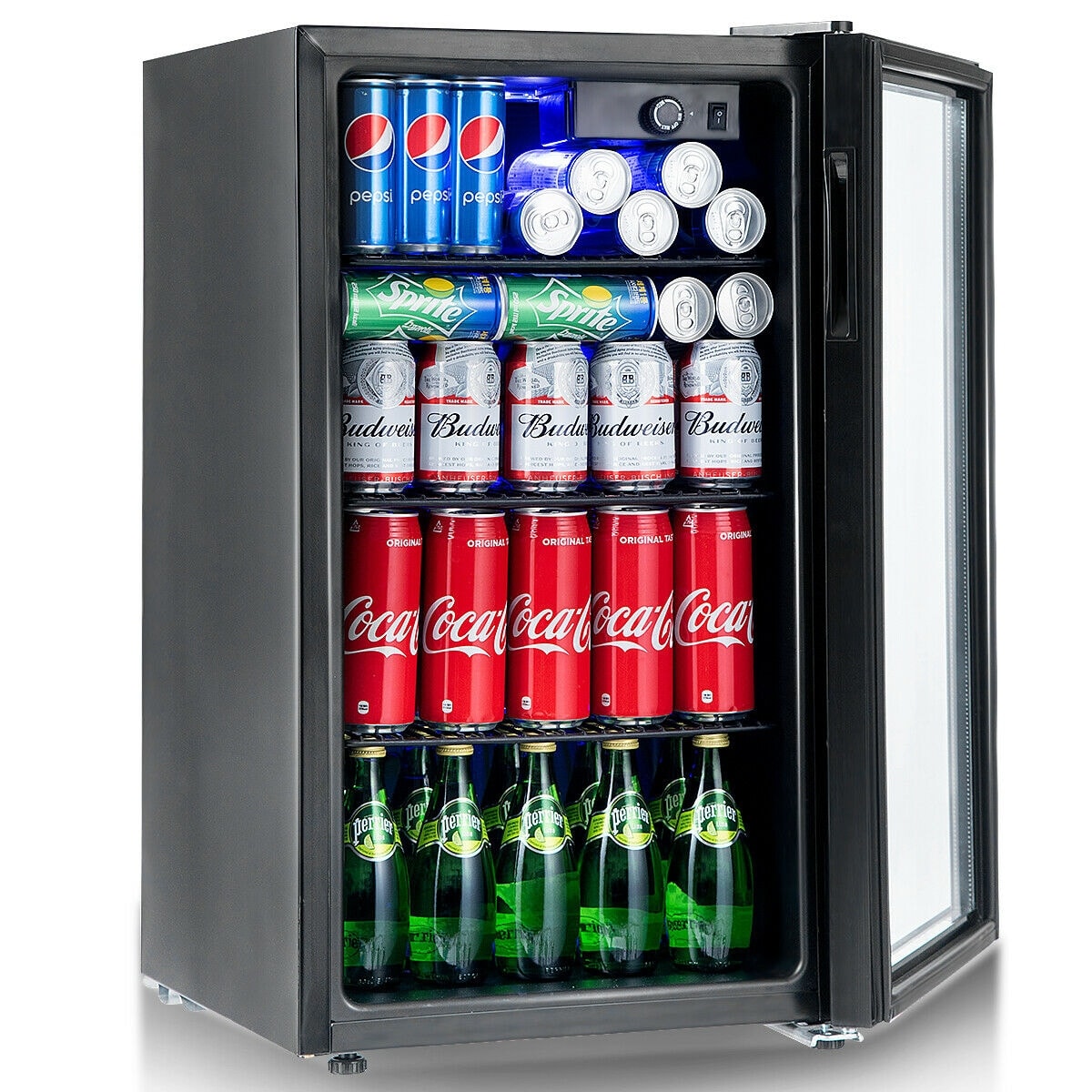 Réfrigérateur à boissons Gymax 120 canettes Mini refroidisseur de boissons pour bière, vin, soda