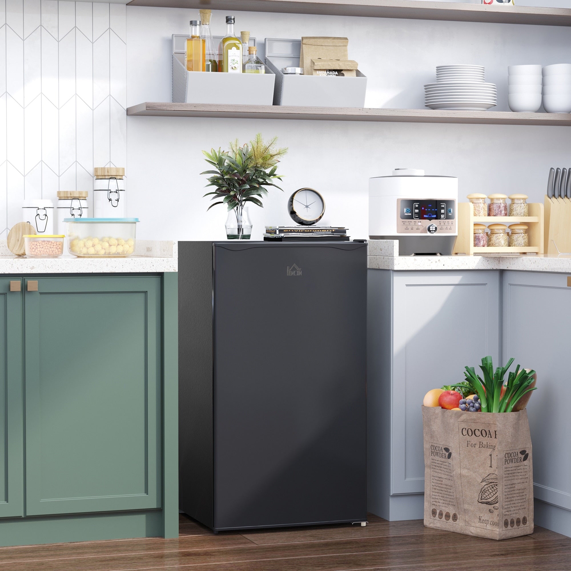 Mini-réfrigérateur HOMCOM de 3,2 pi³ avec congélateur, réfrigérateur compact à une porte avec thermostat réglable pour chambre à coucher