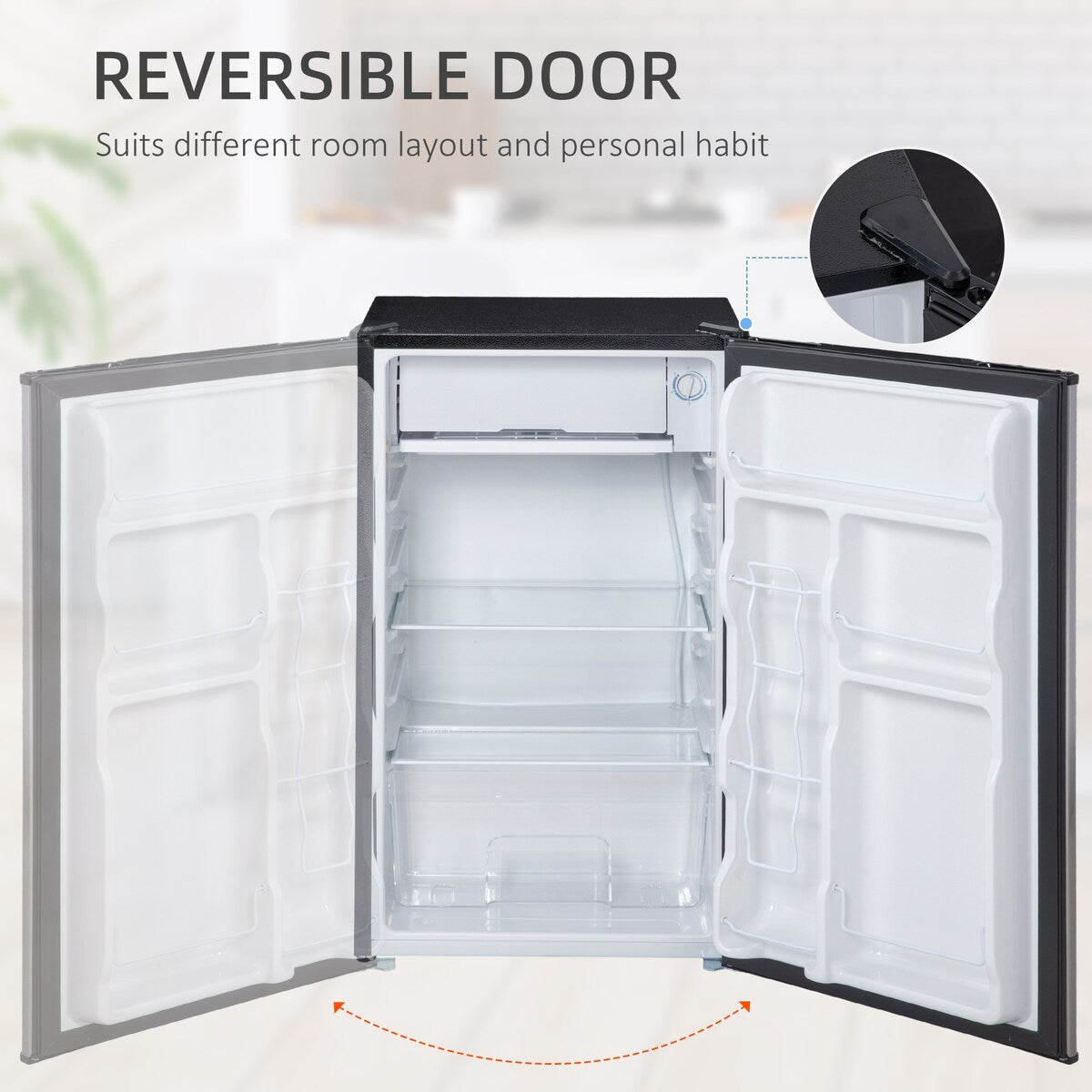 Mini-réfrigérateur HOMCOM de 3,2 pi³ avec congélateur, réfrigérateur compact à une porte avec thermostat réglable