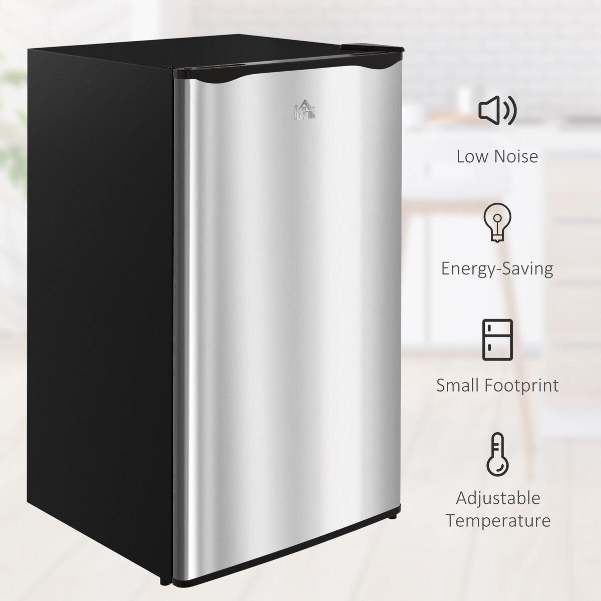 Mini-réfrigérateur HOMCOM de 3,2 pi³ avec congélateur, réfrigérateur compact à une porte avec thermostat réglable