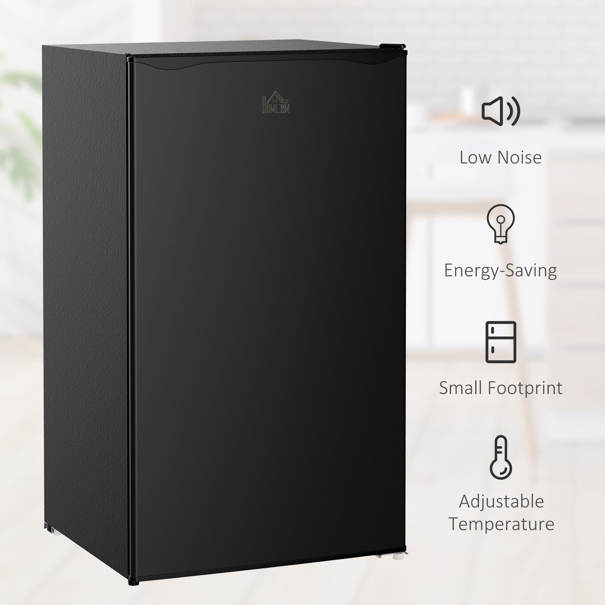 Mini-réfrigérateur HOMCOM de 3,2 pi³ avec congélateur, réfrigérateur compact à une porte avec thermostat réglable pour chambre à coucher