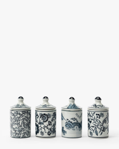 Pots à épices peints à la main (lot de 4)