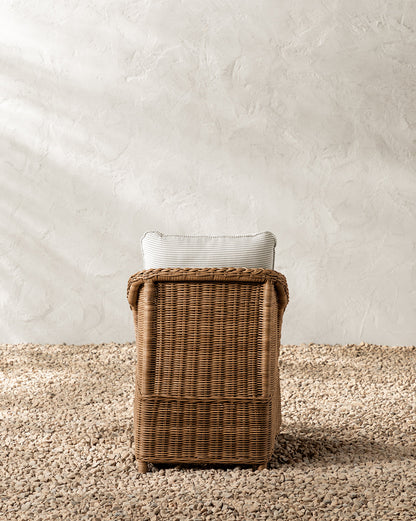 Chaise de salle à manger d'extérieur Haviland avec rayures taupe et plantes vivaces
