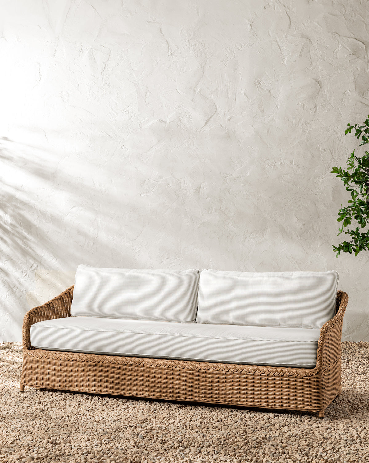 Canapé d'extérieur Haviland avec vivaces à rayures taupe 88