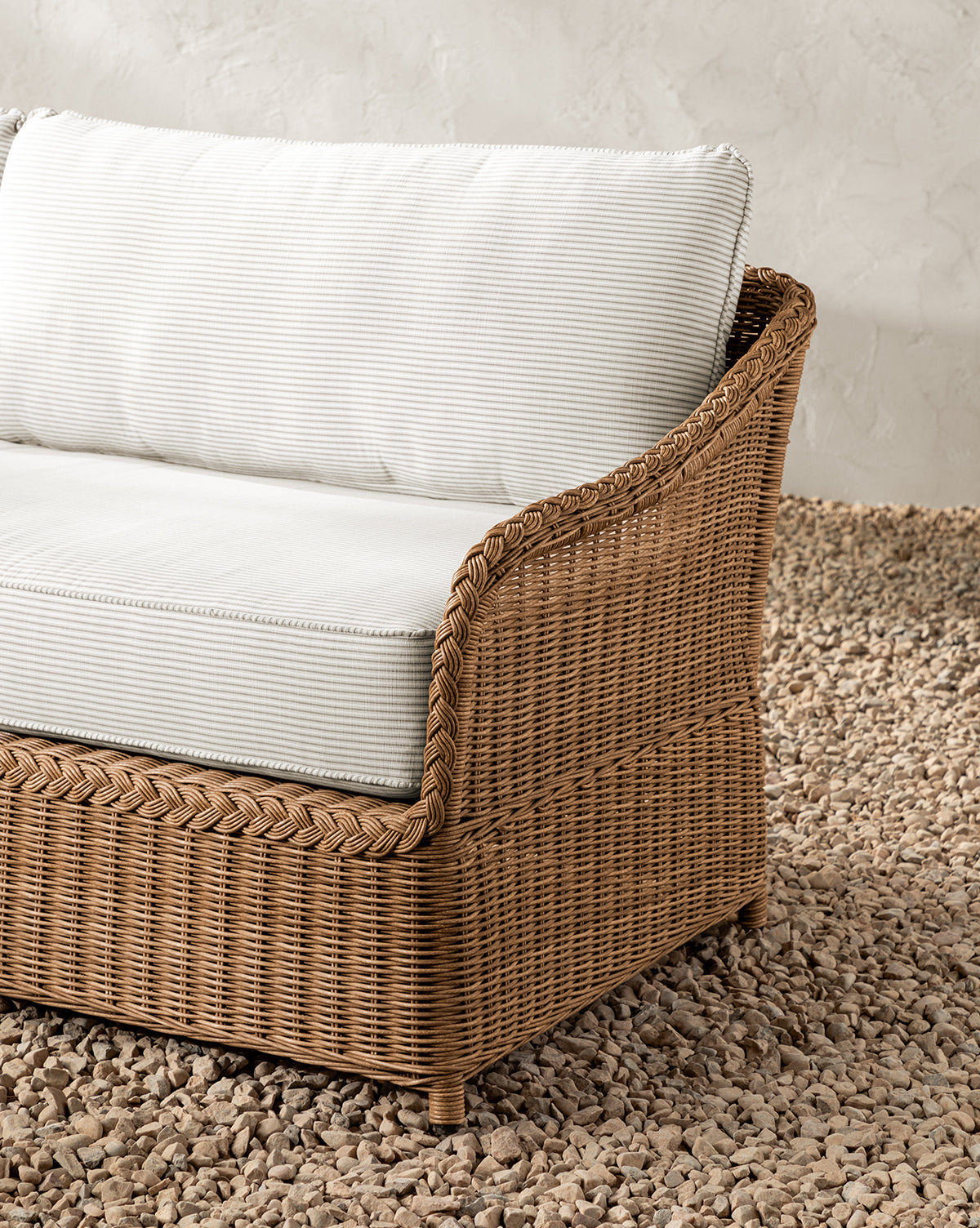 Canapé d'extérieur Haviland avec vivaces à rayures taupe 88