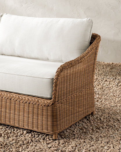 Canapé d'extérieur Haviland avec vivaces à rayures taupe 88