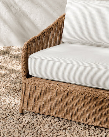Canapé d'extérieur Haviland avec vivaces à rayures taupe 88