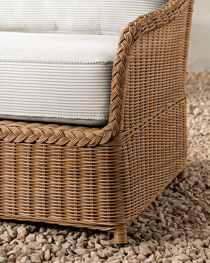 Canapé d'extérieur Haviland avec vivaces à rayures taupe 88