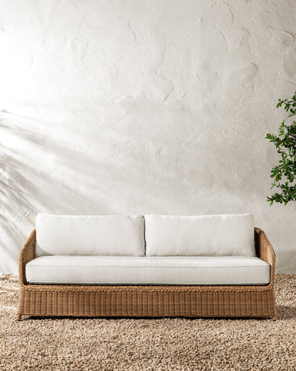 Canapé d'extérieur Haviland avec vivaces à rayures taupe 88