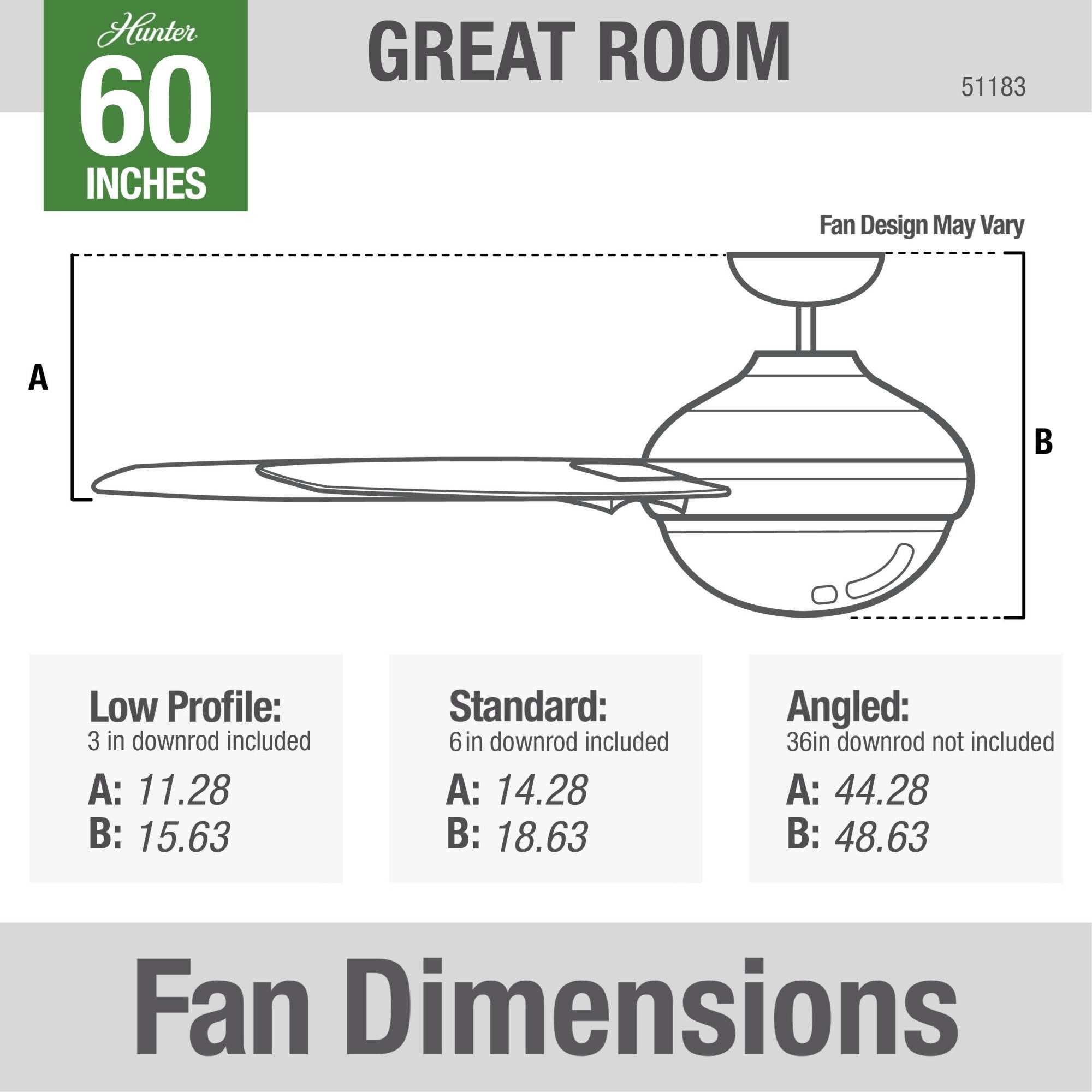 Hunter WiFi Whittington Ceiling Fan with LED Light, Handheld Remote - Windmill - Industrial, Farmhouse, Rustic - SMART FAN!