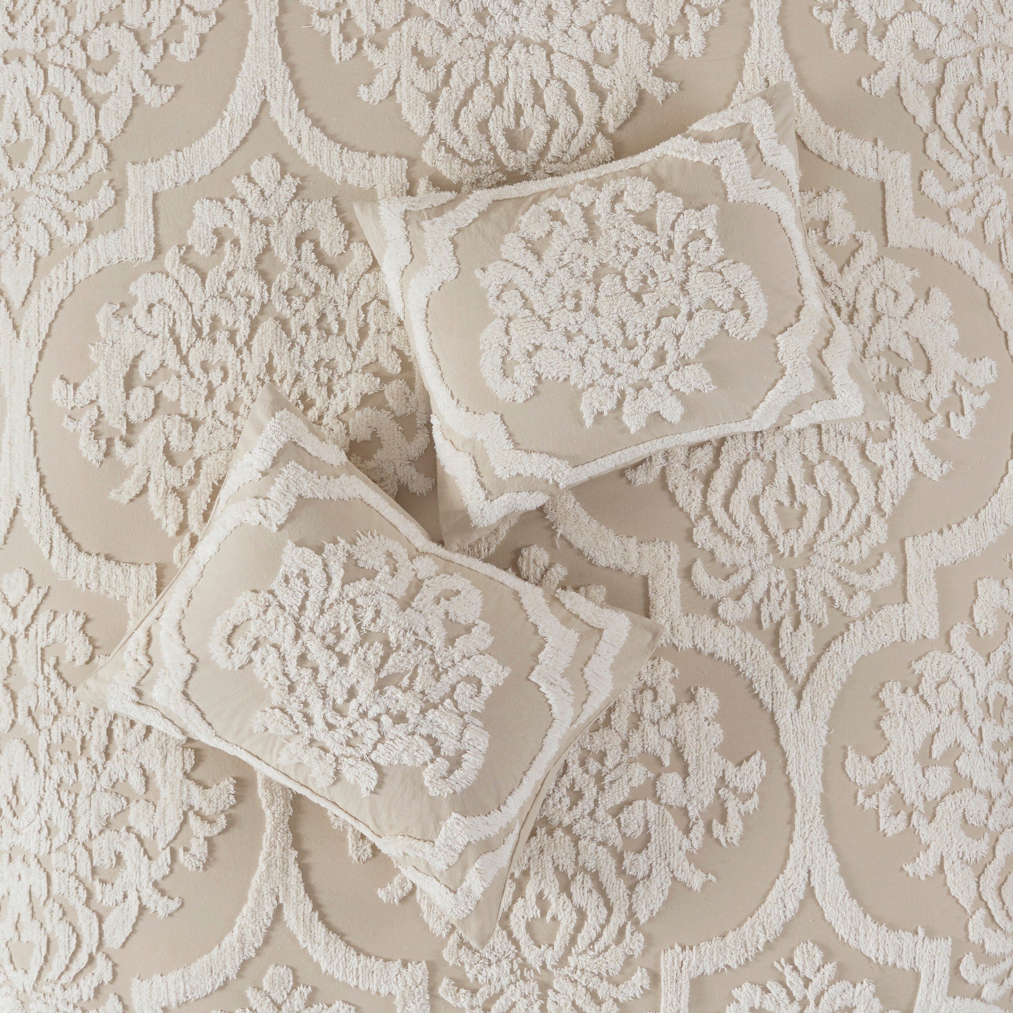 Madison Park Aeriela Tufted Cotton Chenille Damask Comforter Set