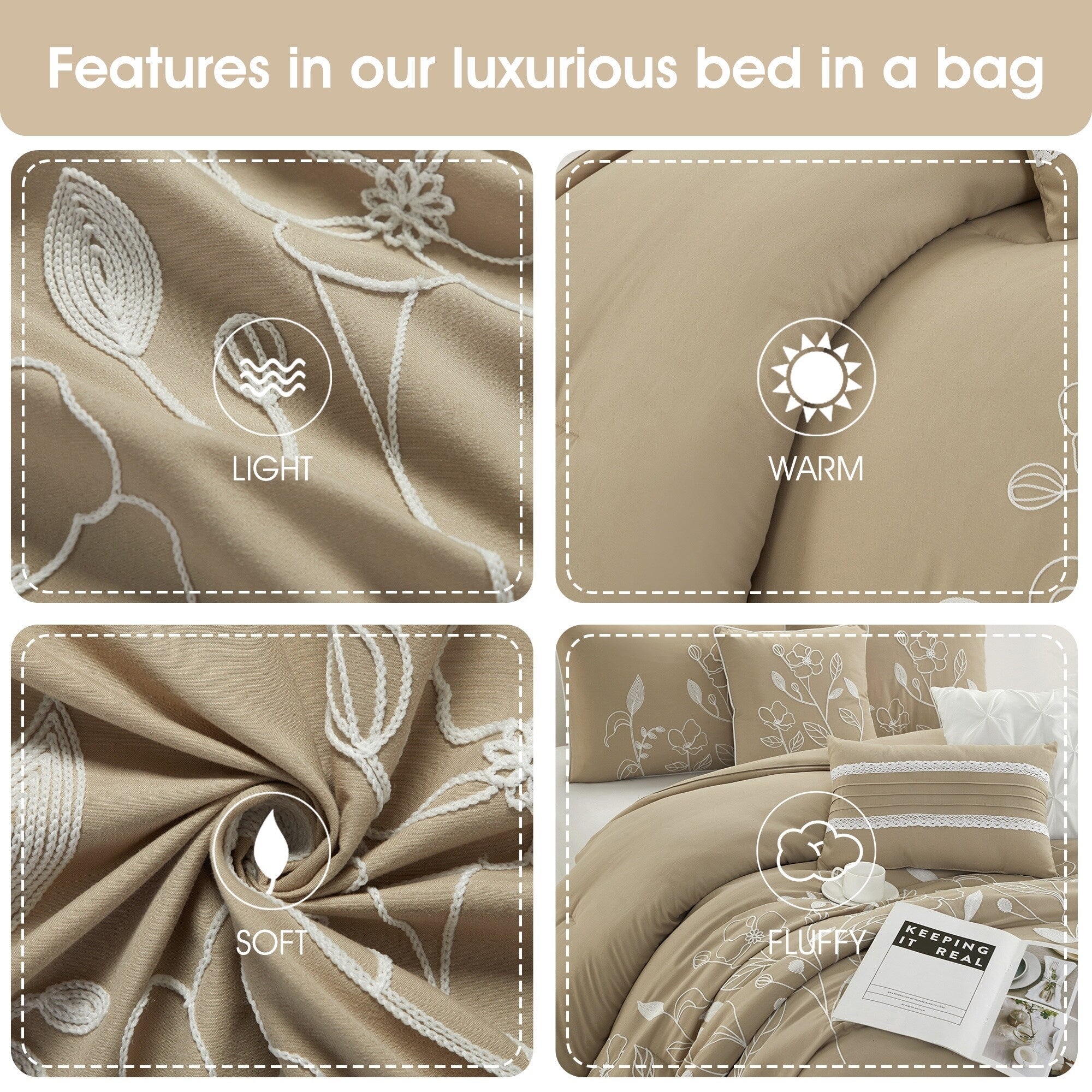 Nanshing Taylor 7 Piece Floral Botanical Comforter Set