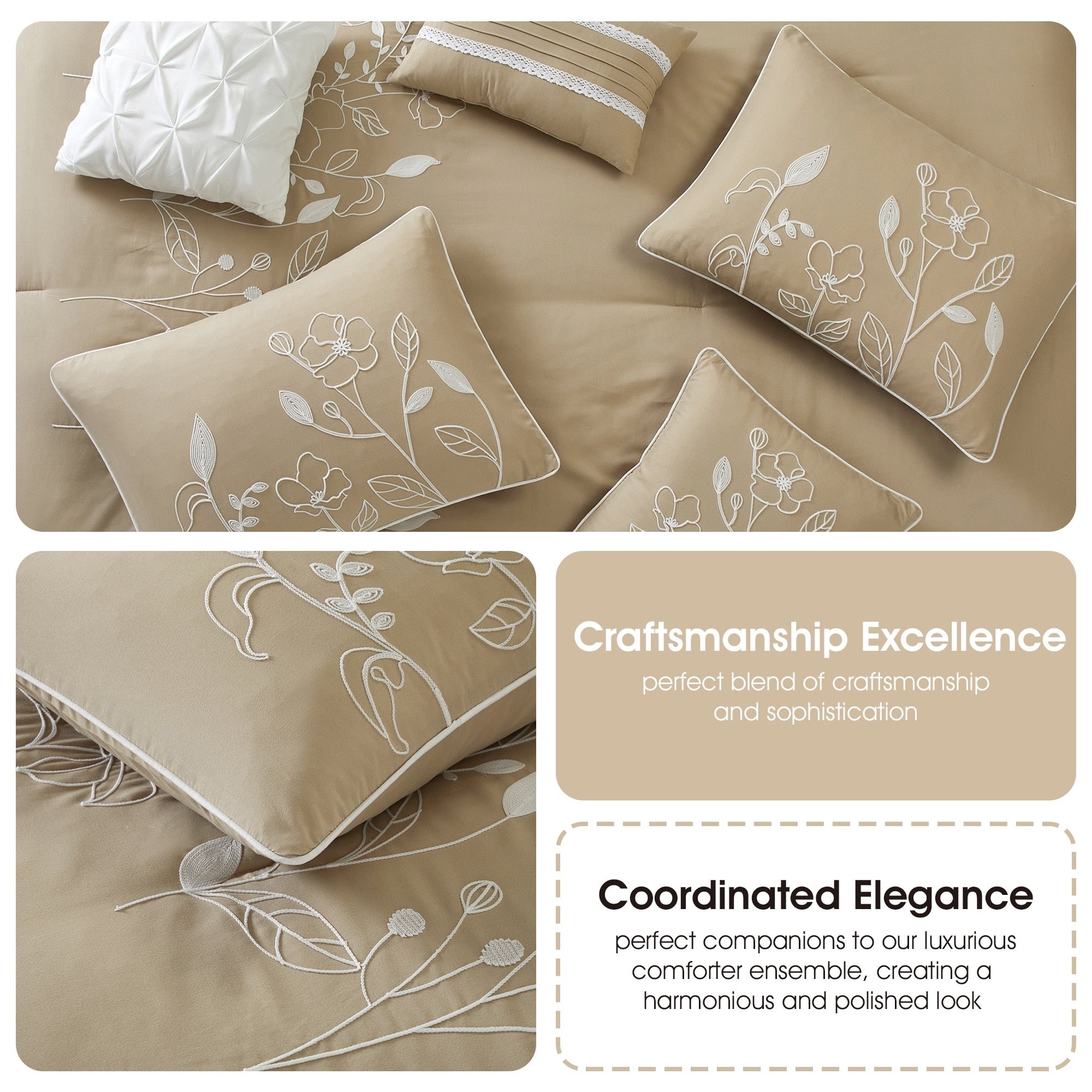 Nanshing Taylor 7 Piece Floral Botanical Comforter Set