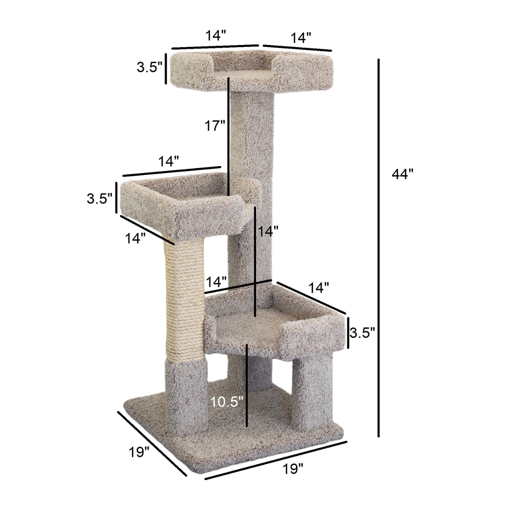 Nouveaux condos pour chats à 3 niveaux en bois massif et tapis. Arbre à chat