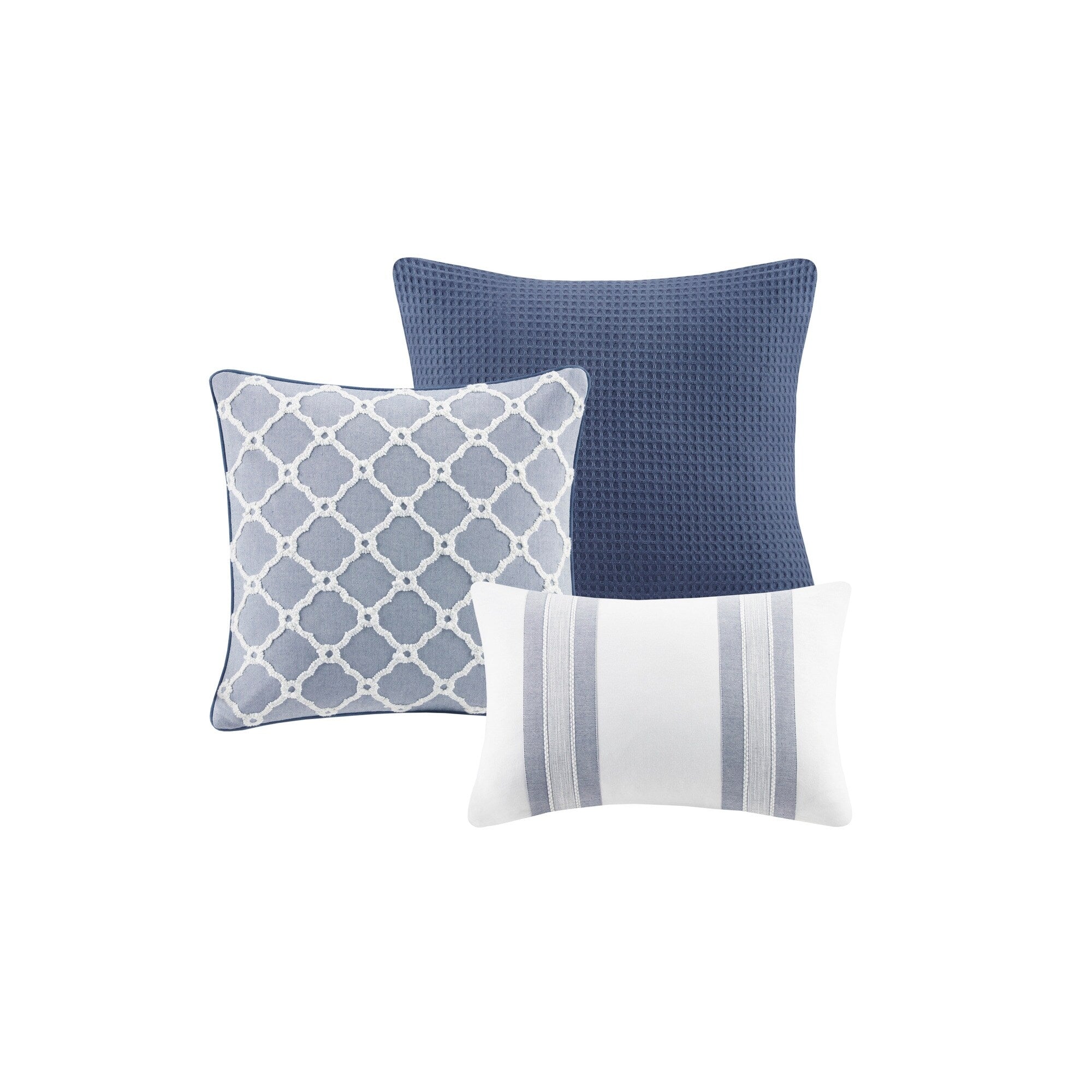Noble Blue Cotton Oversized Comforter Set by Madison Park Signature