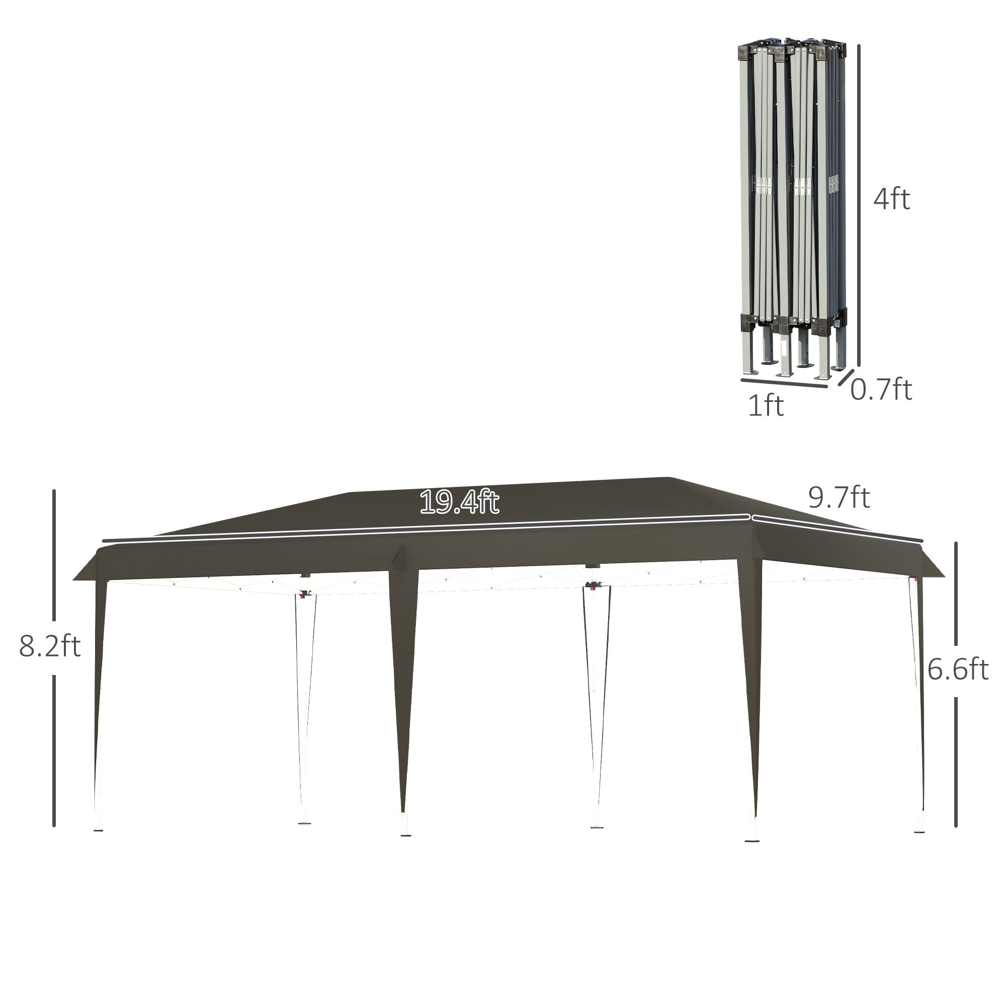 Outsunny Heavy Duty Pop Up Canopy with Sturdy Frame, UV Fighting Roof, Carry Bag for Patio, Backyard, Beach, Garden