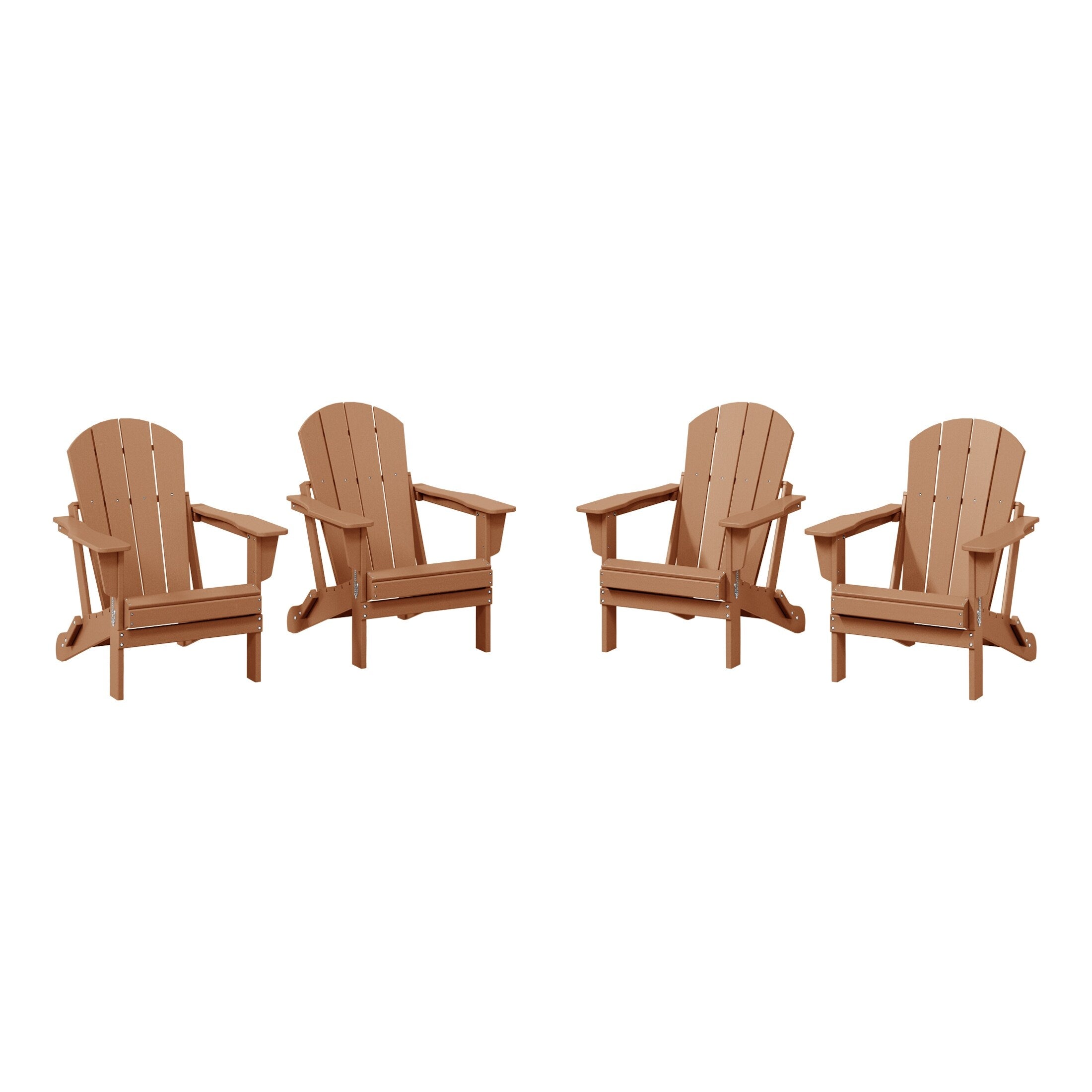 Polytrends Laguna Weather Resistant Outdoor Patio Folding Adirondack Chairs (Set of 4)