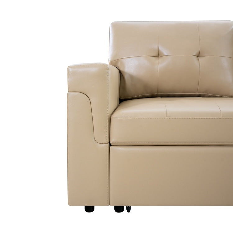 Canapé sectionnel convertible réversible avec lit gigogne, méridienne avec rangement dissimulé et pieds robustes