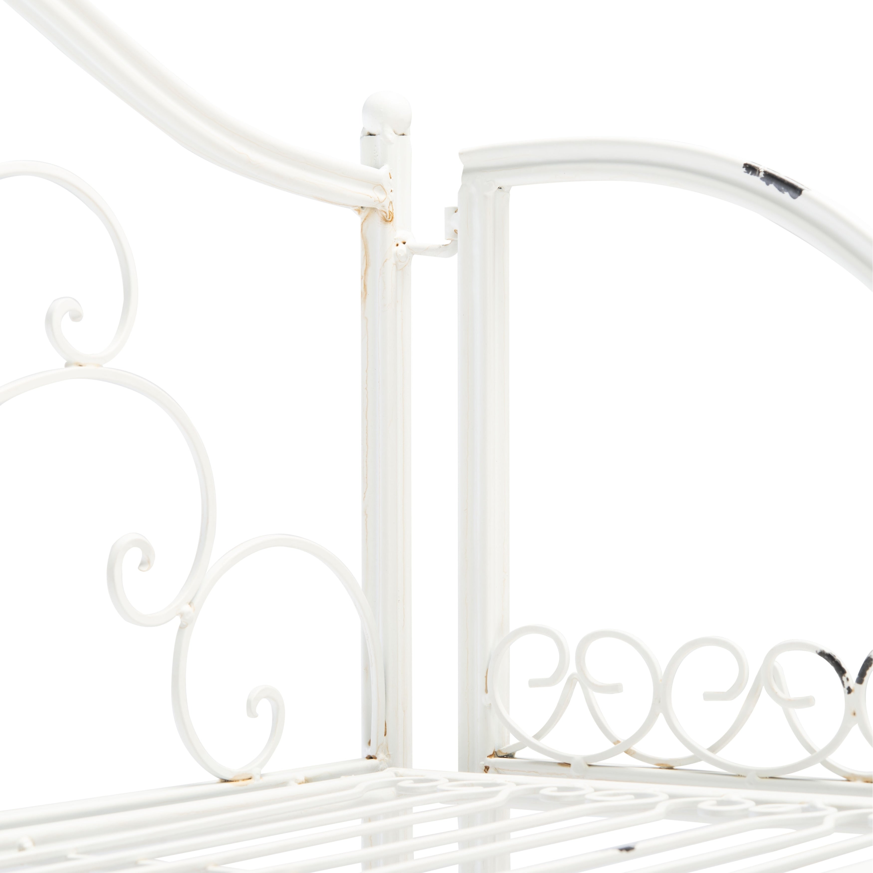 SAFAVIEH Bryn Victorian Wrought Iron 4-Tier Outdoor Bakers Rack - 25 In. W x 15 In. D x 63 In. H - 25W x 15D x 63H