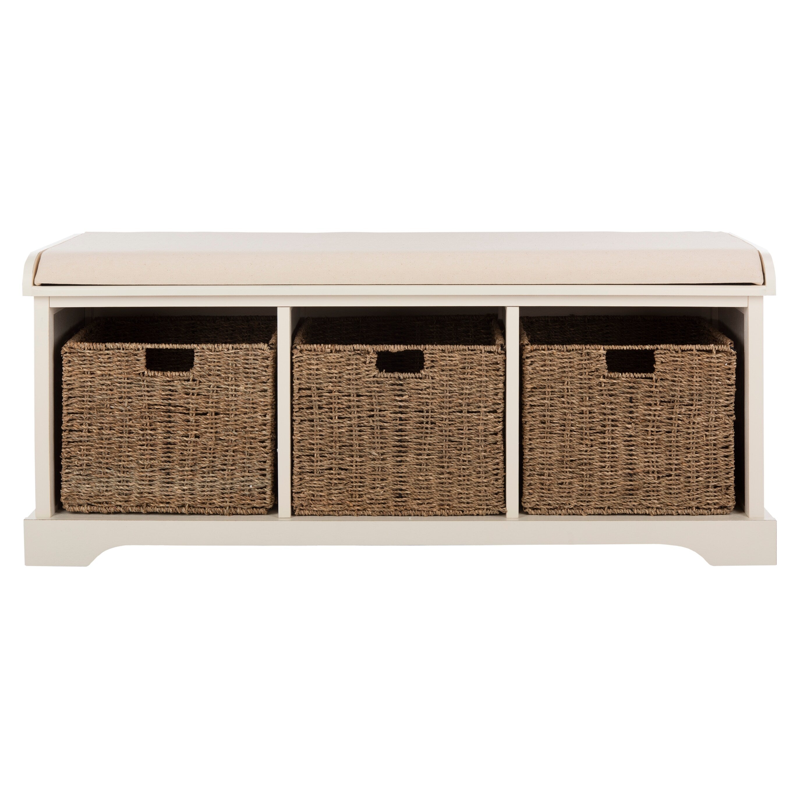 SAFAVIEH Eola Grey/ White Storage Bench - 47 x 16.1 x 19.9 - 47Wx16Dx20H