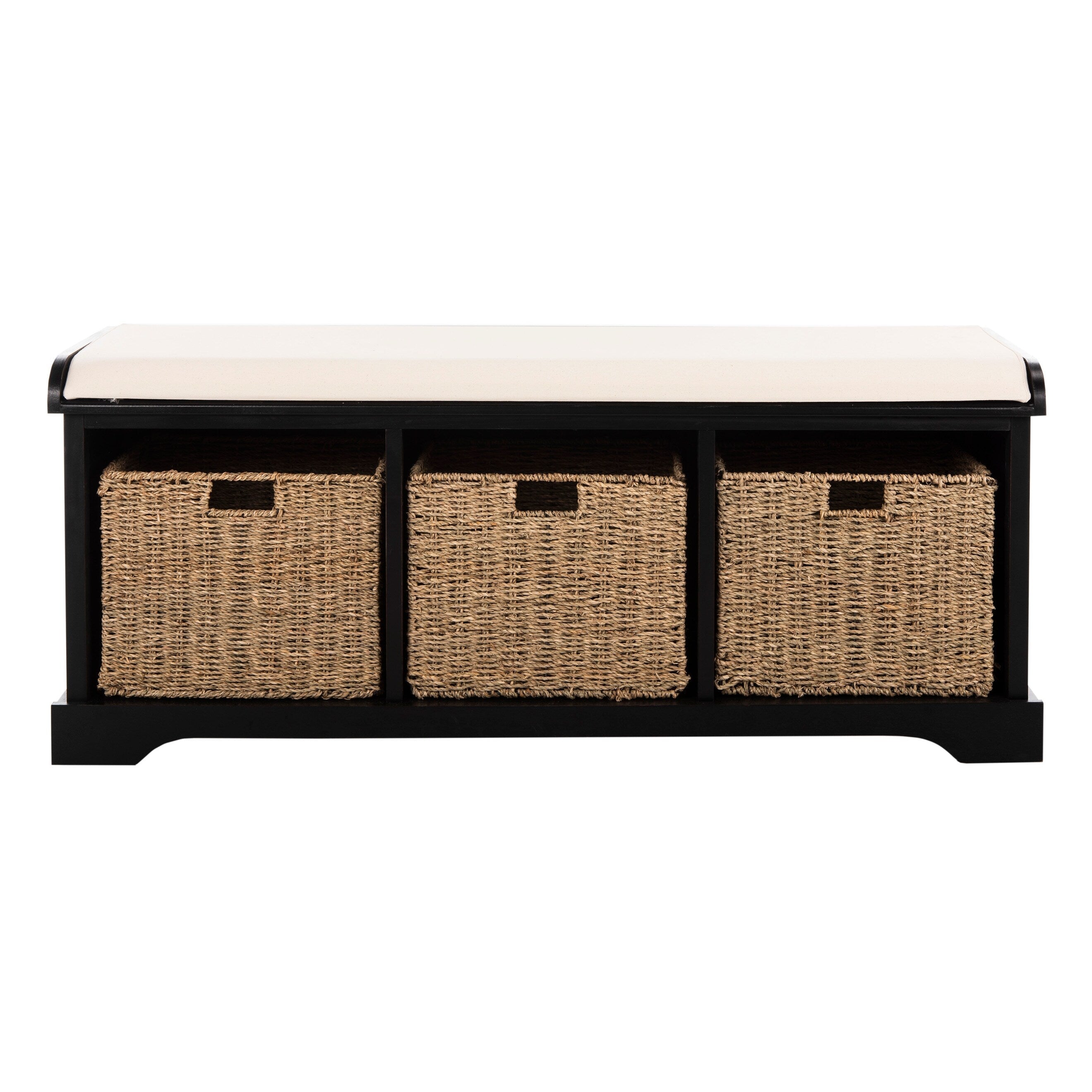 SAFAVIEH Eola Grey/ White Storage Bench - 47 x 16.1 x 19.9 - 47Wx16Dx20H